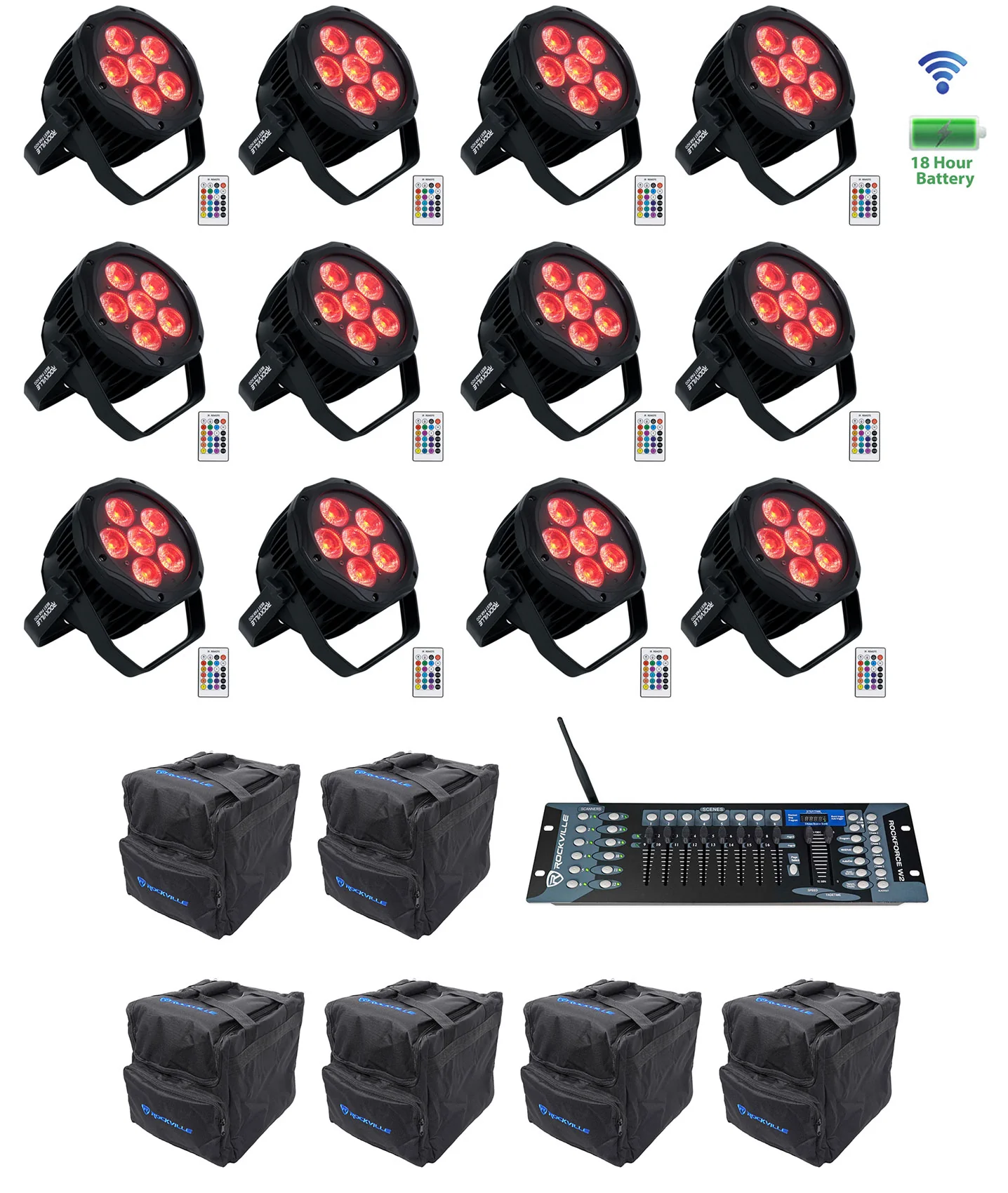 BEST PAR H2O 12-Pack + ROCKFORCE W2 Controller + RLB40 Bags Bundle