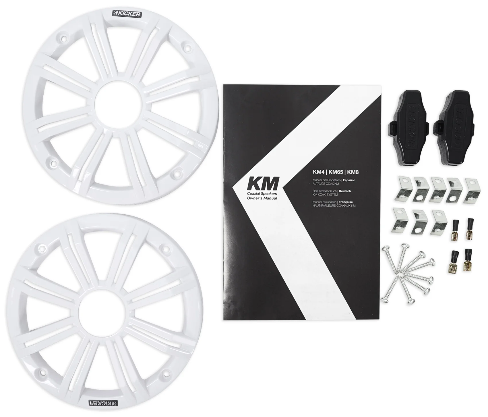 (4) KICKER 45KM654L 6.5" 390w Marine Boat LED Speakers+4-Ch. MTX Amplifier+Wires - Image 6