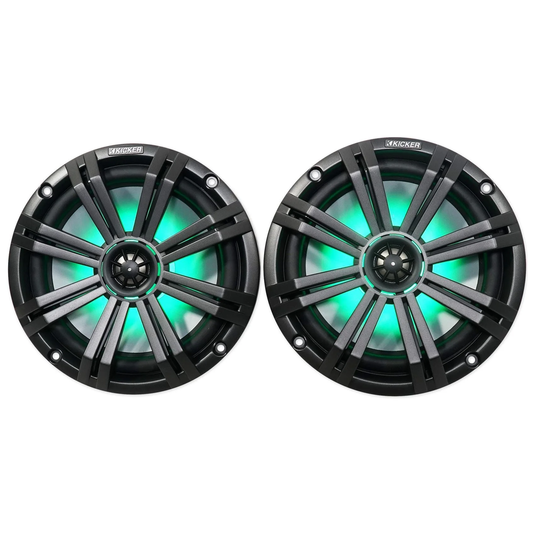 (2) Dual KICKER 45KM84L 8" 1200w Marine Boat LED Wakeboard Tower Speakers KM8 - Image 6