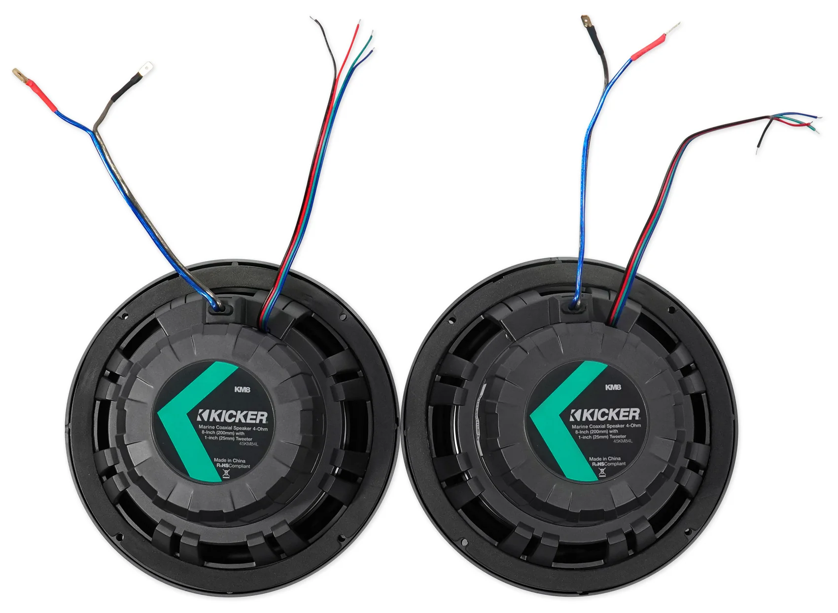 (4) KICKER 45KM84L 8" 1200 Watt Marine Boat Wakeboard Tower Speakers w/LED's KM8 - Image 9
