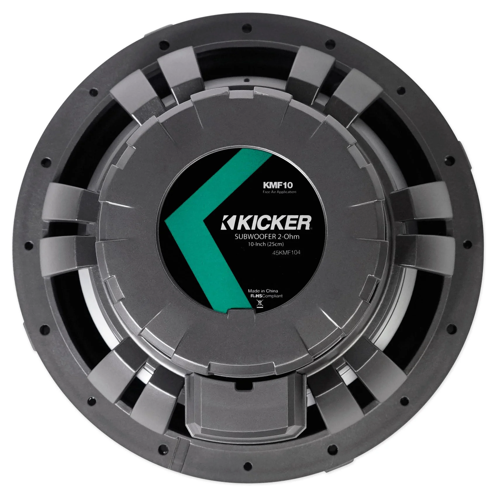 (2) KICKER 45KMF104 10" 350w Free-Air Marine Boat Subwoofers+Amplifier+Amp Kit - Image 9