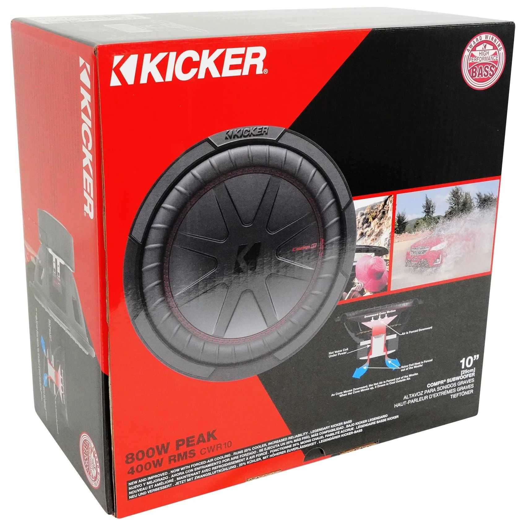 (2) Kicker 48CWR102 COMPR10 10" 1600 Watt Subwoofers+Mono Amplifier+Amp Kit - Image 25