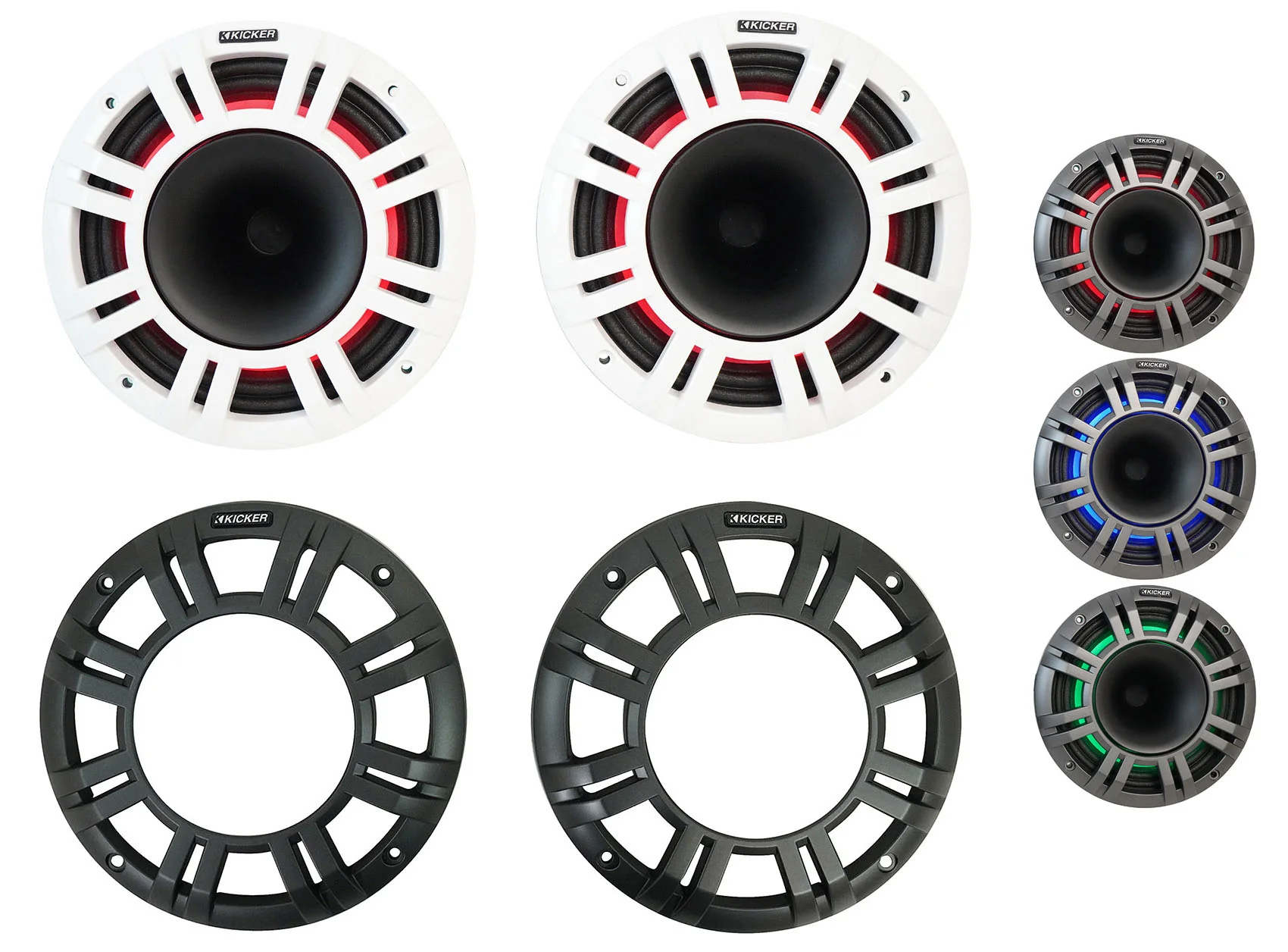(4) KICKER 48KMXL84 8" 500w Marine Speakers w/LED+Receiver+4-Ch. Amplifier KMXL8 - Image 34