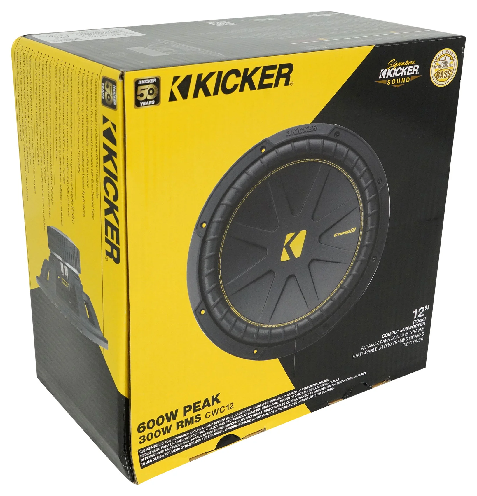 (2) Kicker 50CWCD124 CompC 12" DVC Subwoofers+Sealed Sub Box Enclosure CWCD124 - Image 12