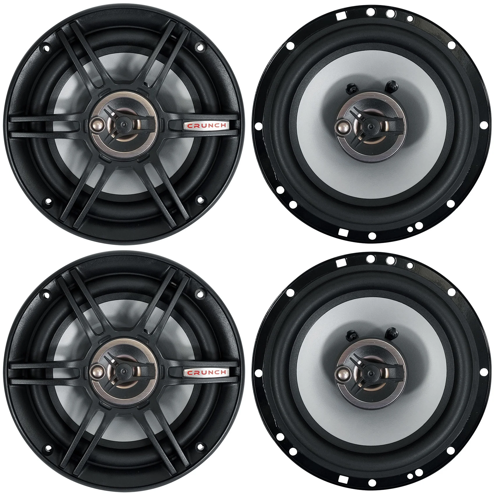 (4) Crunch CS653 6.5" Car Audio 3-Way Speakers 300 Watts Max 6 1/2" Inch