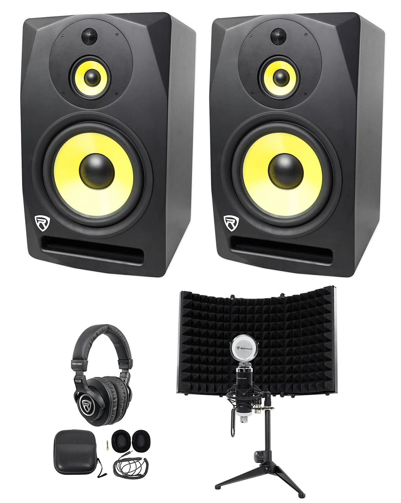 DPM10B Black 2-Pack + PRO-M50 Headphones Bundle