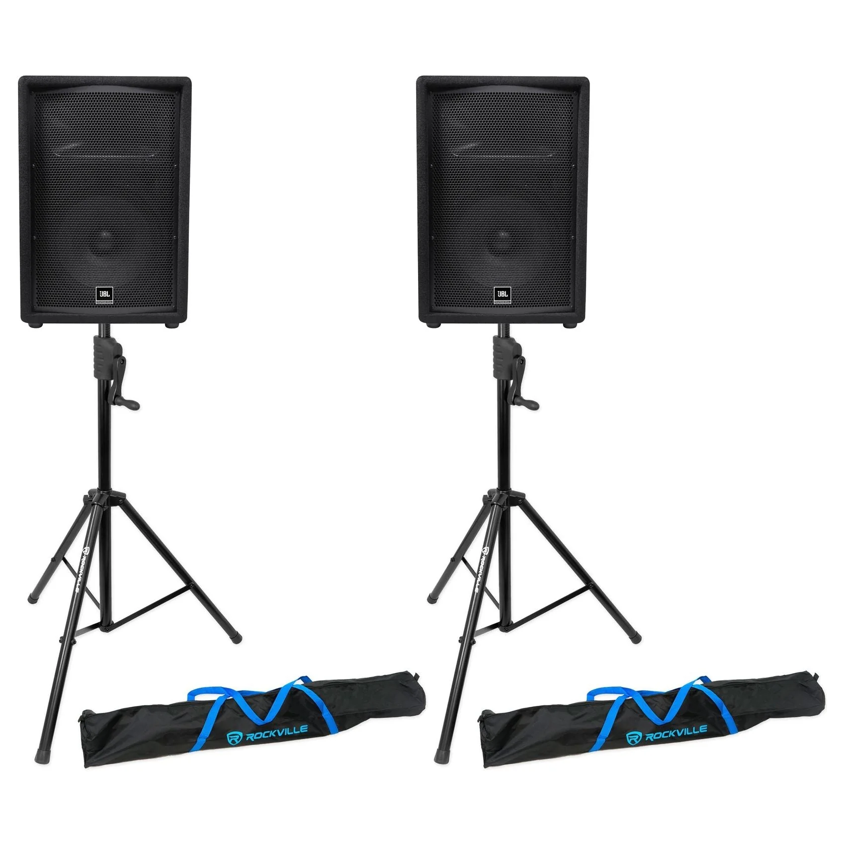 (2) JBL JRX212 1000 Watt 12" Passive DJ PA Speakers+(2) Crank-Up Speaker Stands - Image 2