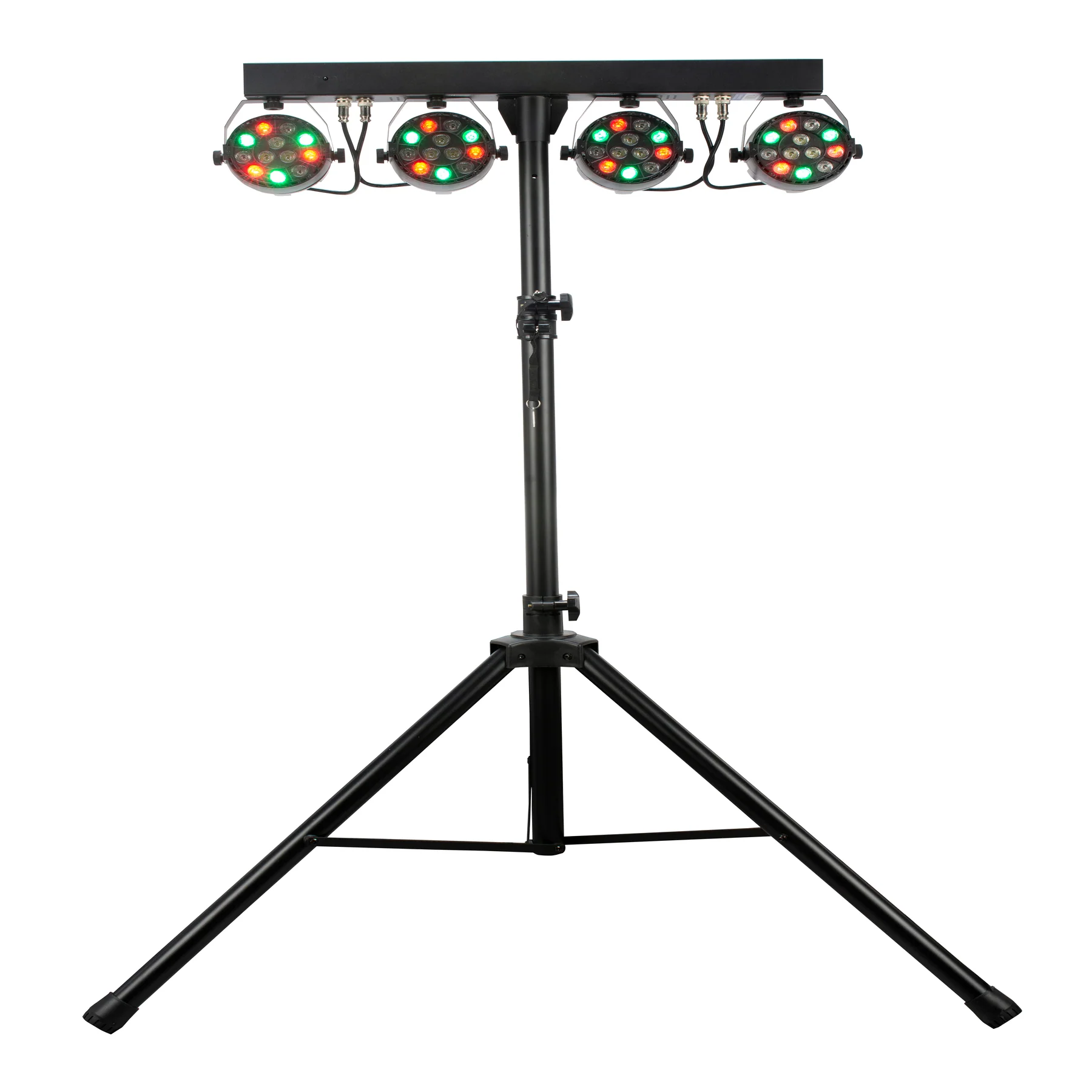 (2) Eliminator Mini Par Bar Light Systems w/4xPar Lights+Stand+Remote+Bag+Fogger - Image 7
