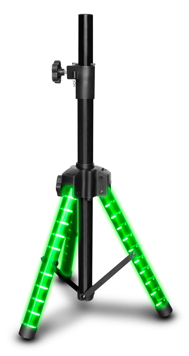 (2) Technical Pro PT3LED Rechargeable RGBWY LED Tripod DJ Speaker Stands+Bag - Image 12