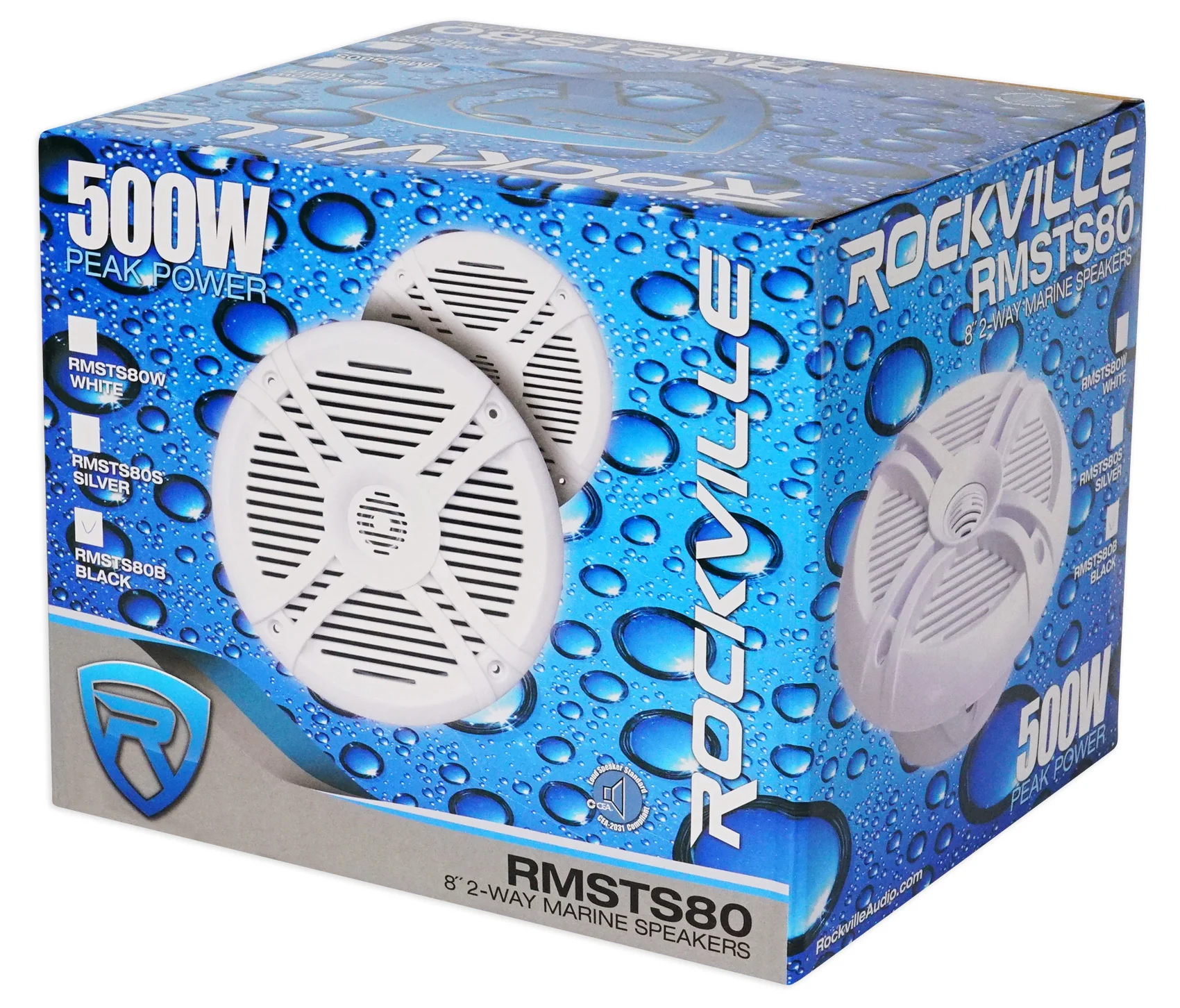 RMSTS80B Black 8" Marine Speakers 4-Pack + KRYPTON MF4 Amplifier Bundle - Image 15