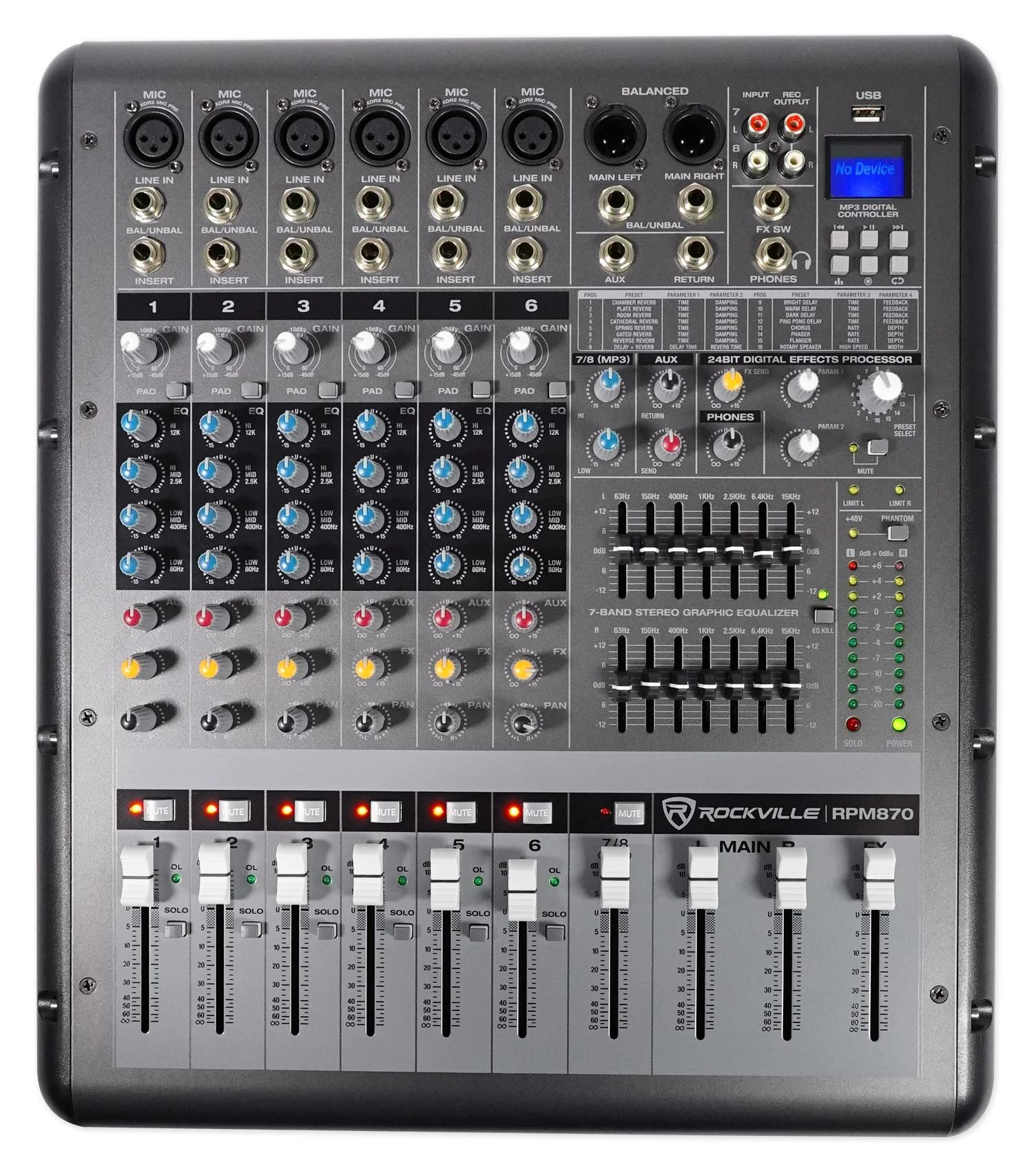 RSG15 Speakers 2-Pack + RPM870 Powered Mixer + 50' Cables Bundle - Image 10