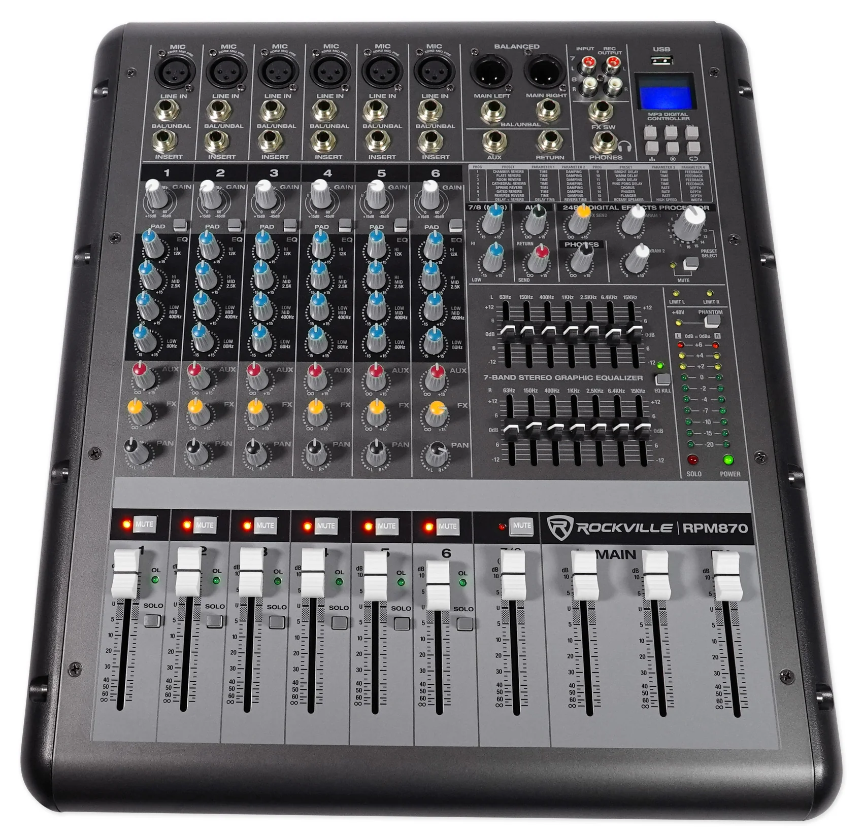 RSG15 Speakers 2-Pack + RPM870 Mixer + RSM12A Monitors Bundle - Image 17