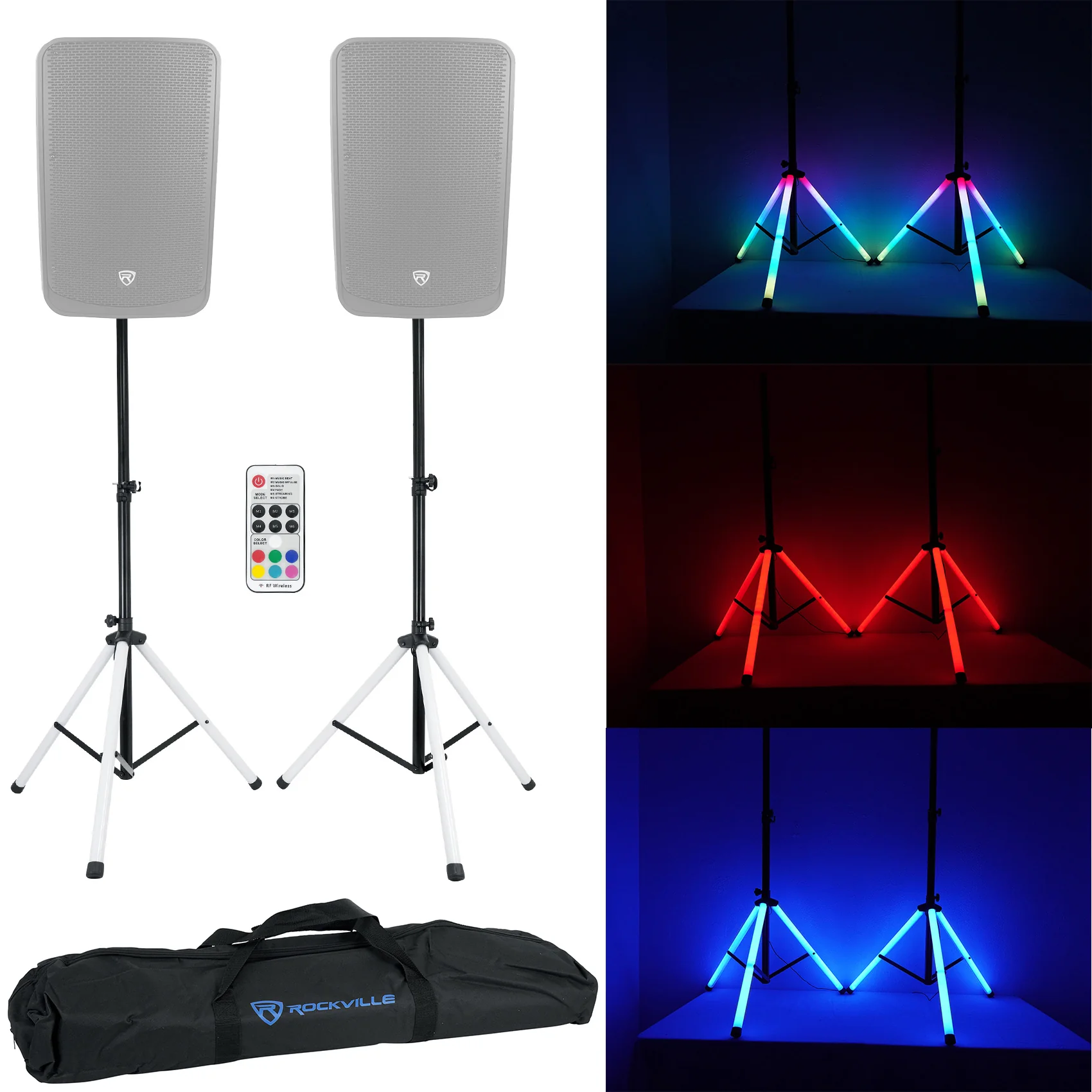 SPG88 8" Passive Speakers 2-Pack + PARTY STAND LED Stands Bundle - Image 5