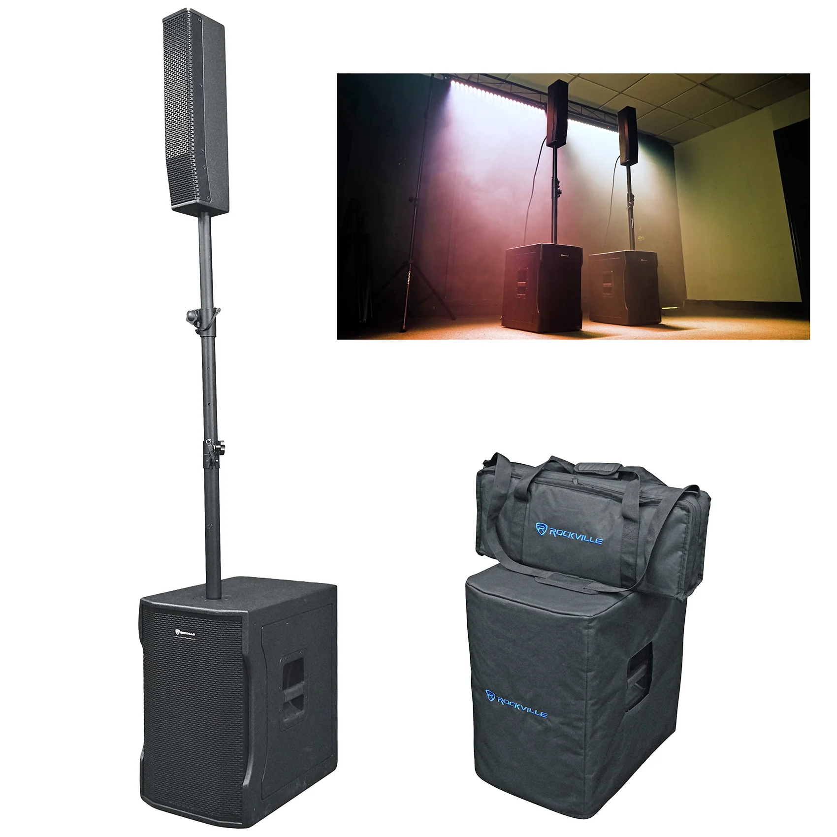 Titan Column 12 2-Pack + RockMix 10FX Mixer Bundle - Image 14