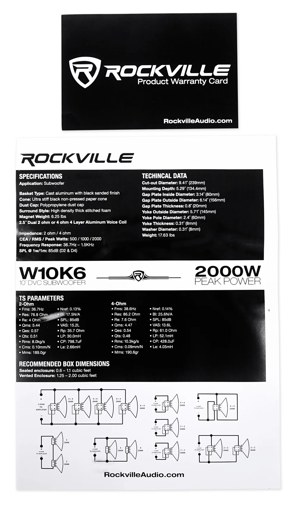 Rockville 10" Subwoofers 2-Pack + Sealed Dual 10" Enclosure Bundle - Image 8