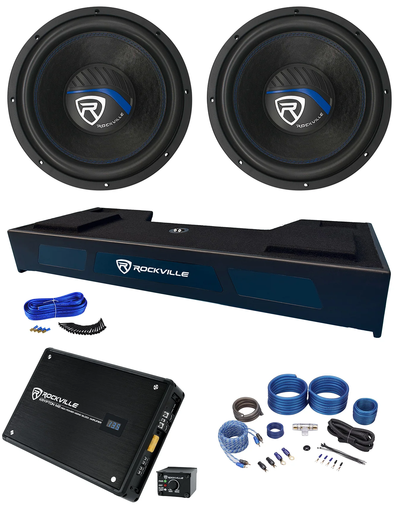 W12K5S2 12 2-Pack + KRYPTON-M2 Mono Amplifier Bundle