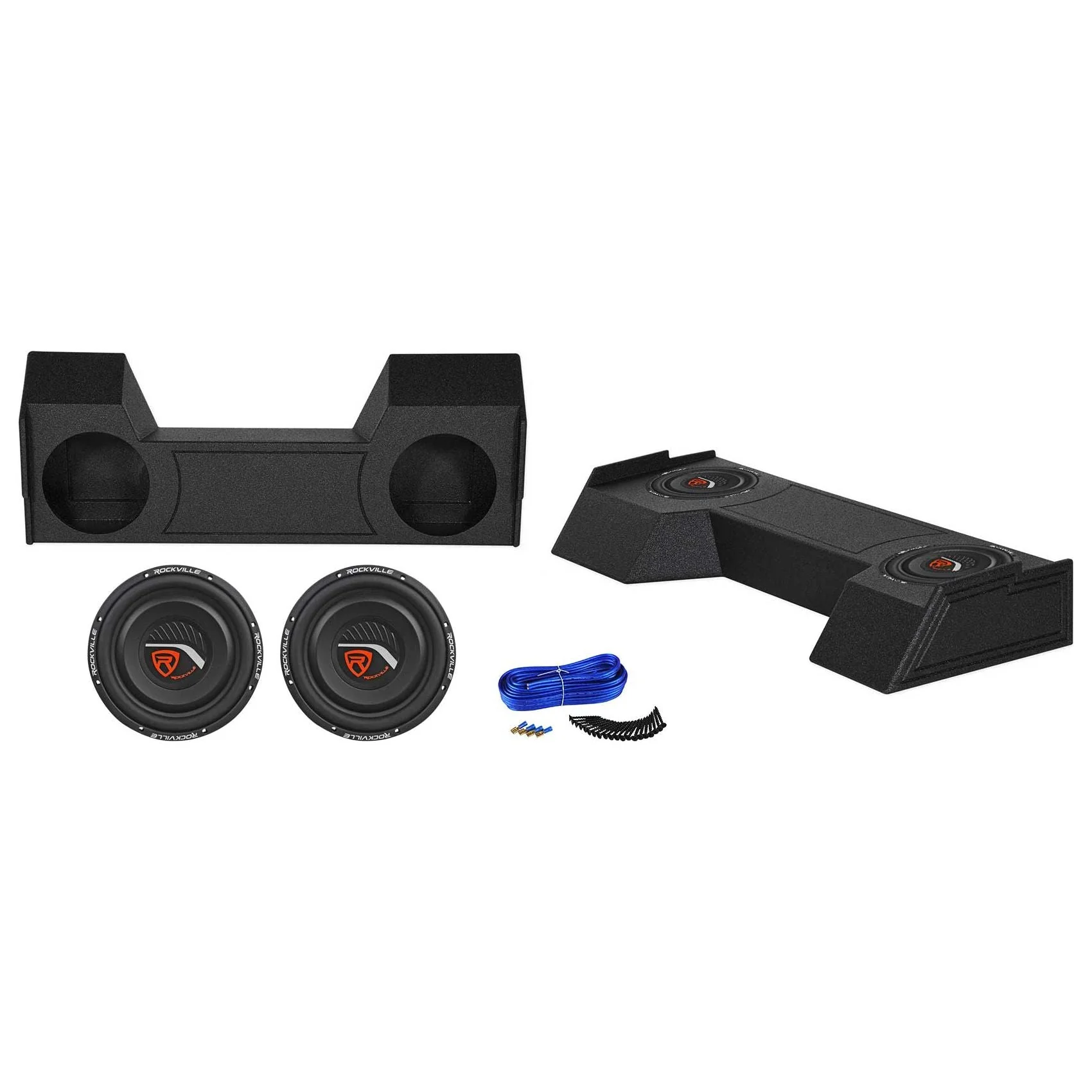 T4 Series 12" Shallow 2-Ohm 2-Pack + 2019 Ram Crew Cab Bedlined Enclosure Bundle - Image 2