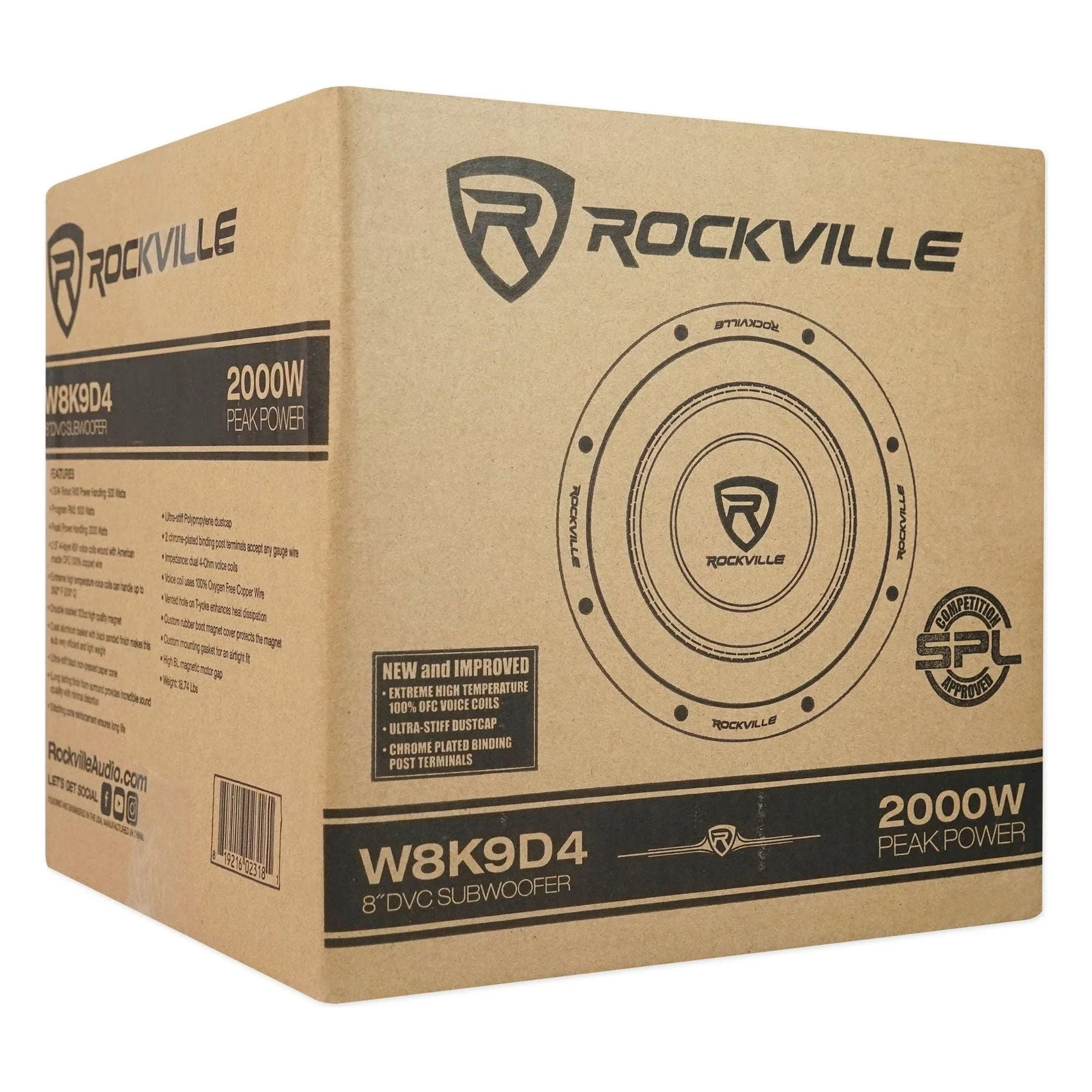 W8K9 8" Dual 4-Ohm Subwoofers 2-Pack + Dual 8" Chevy/GMC Crew Cab Box Bundle - Image 10