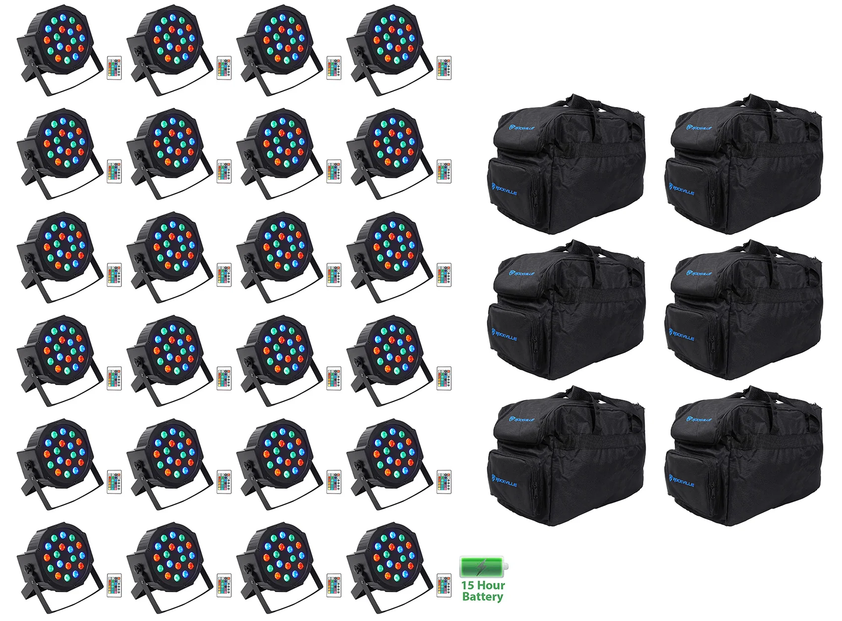 BATTERY PAR 50 24-Pack + RLB30 Lighting Bags Bundle