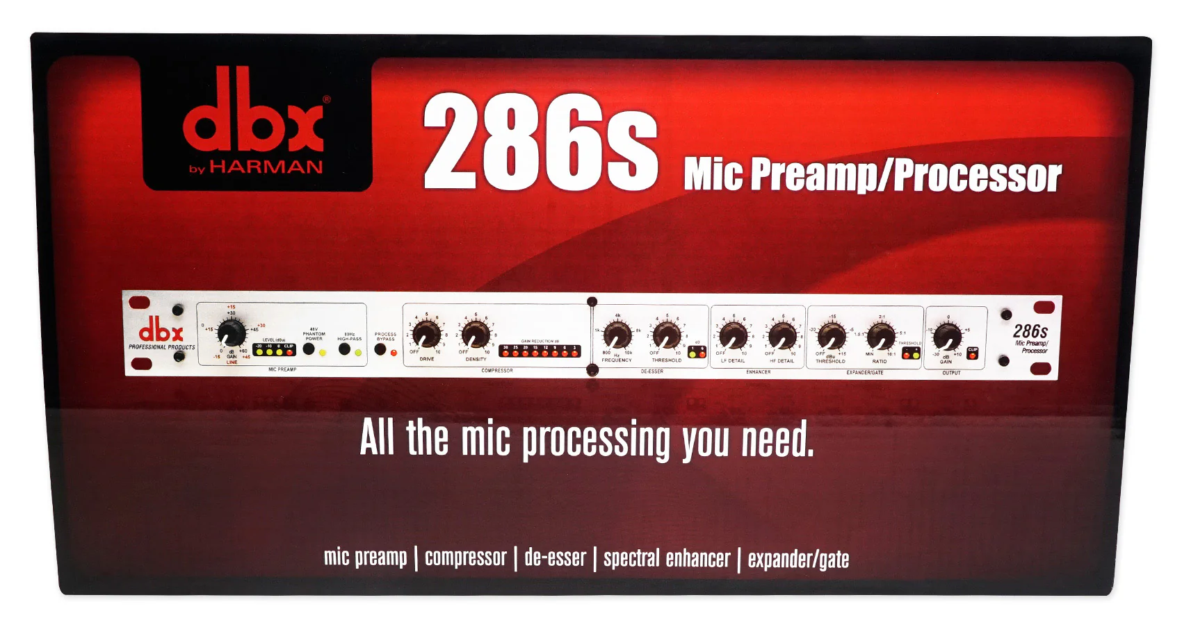 DBX 286S Microphone Mic Pre-Amp Processor 286 S, Phantom Power+Condenser Mic - Image 10