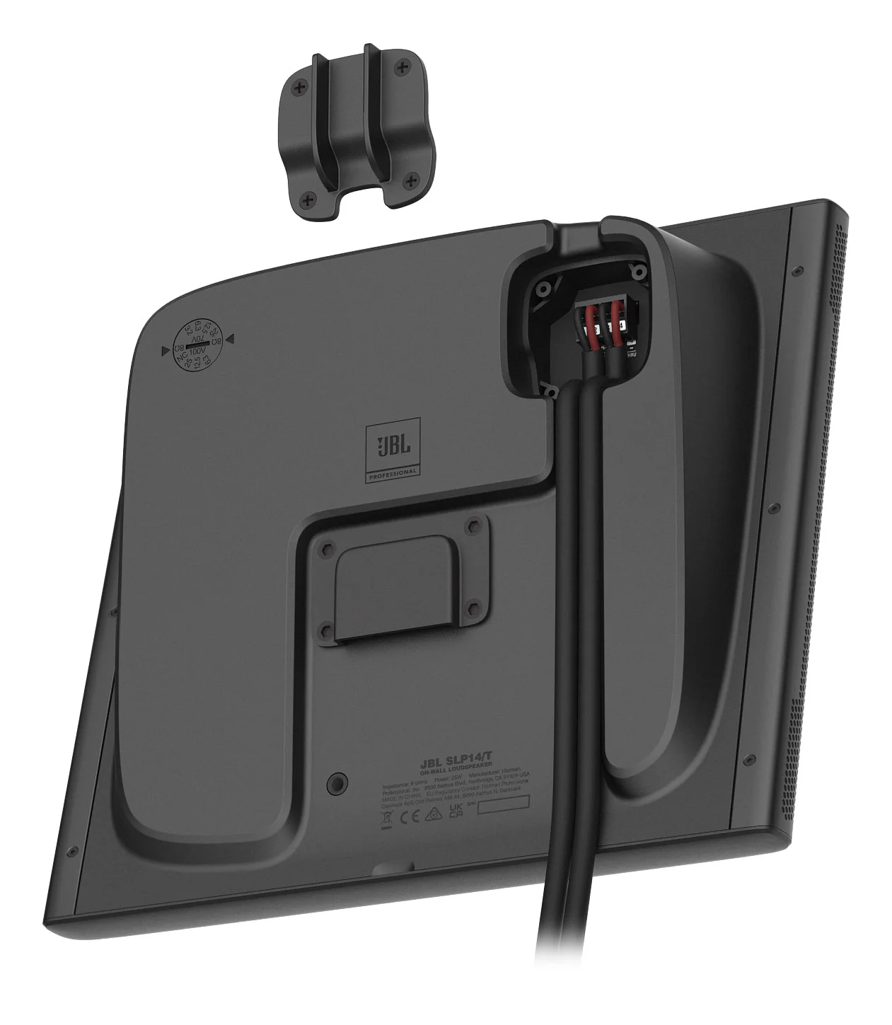 6) JBL SLP12/T-BK Sleek Low-Profile On Wall Mount 3" 70v Commercial Speakers+Amp - Image 10