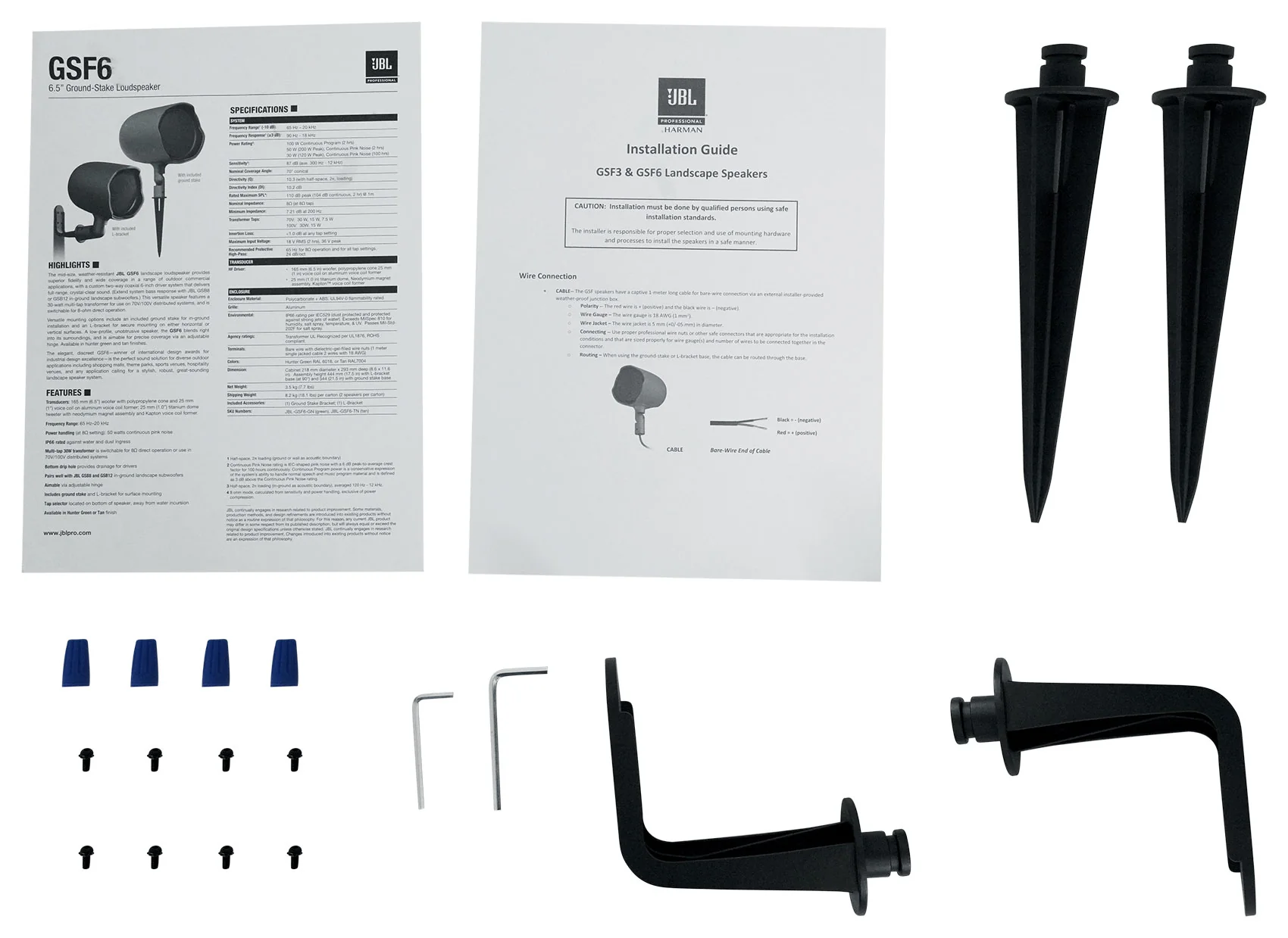 (8) JBL GSF6-TN 6.5" Landscape Ground Stake 70v Commercial Speakers+12" Sub+Amp - Image 3