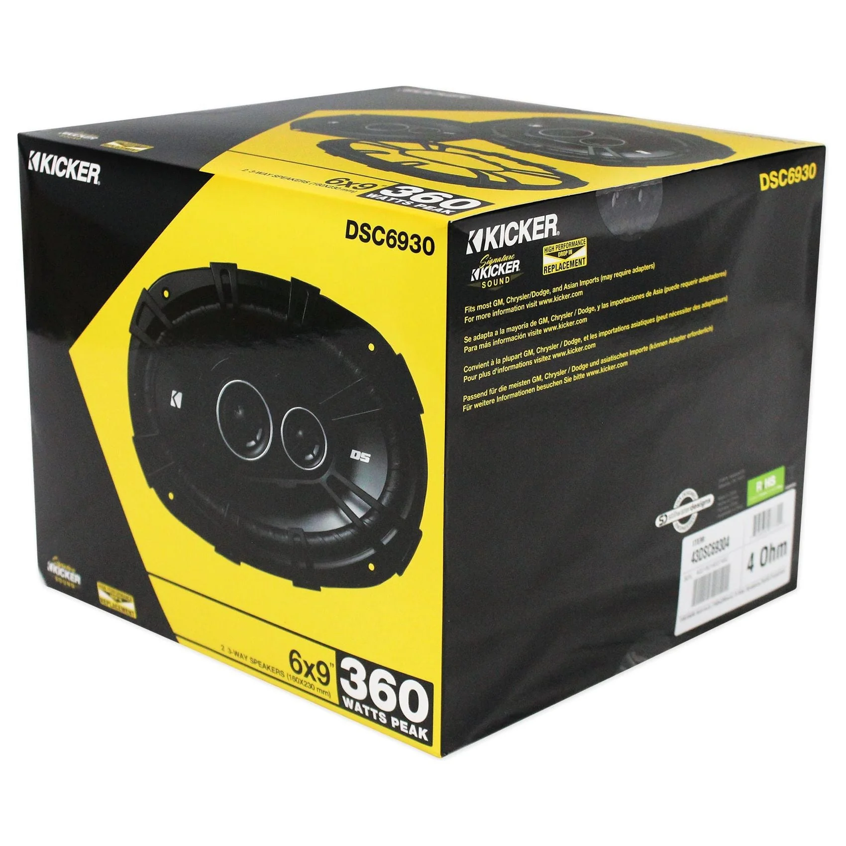 (2) Kicker 43DSC69304 DSC6930 6x9 360w 3-Way Car Speakers+(2) Enclosures DS693 - Image 12