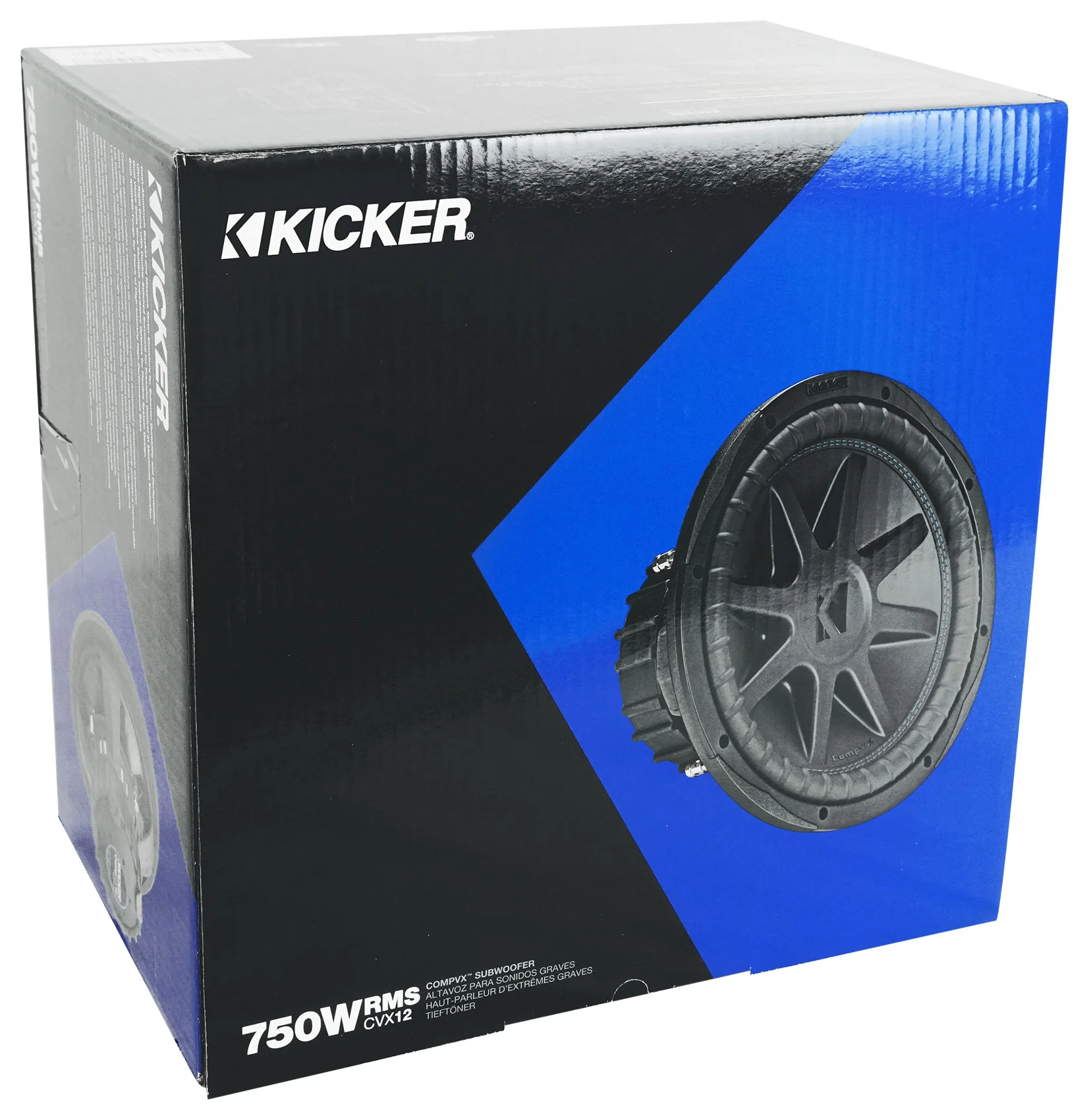 Kicker 50CVX122 CVX 12" Comp VX 750w RMS Car Subwoofer+Mono Amplifier+Amp Kit - Image 2