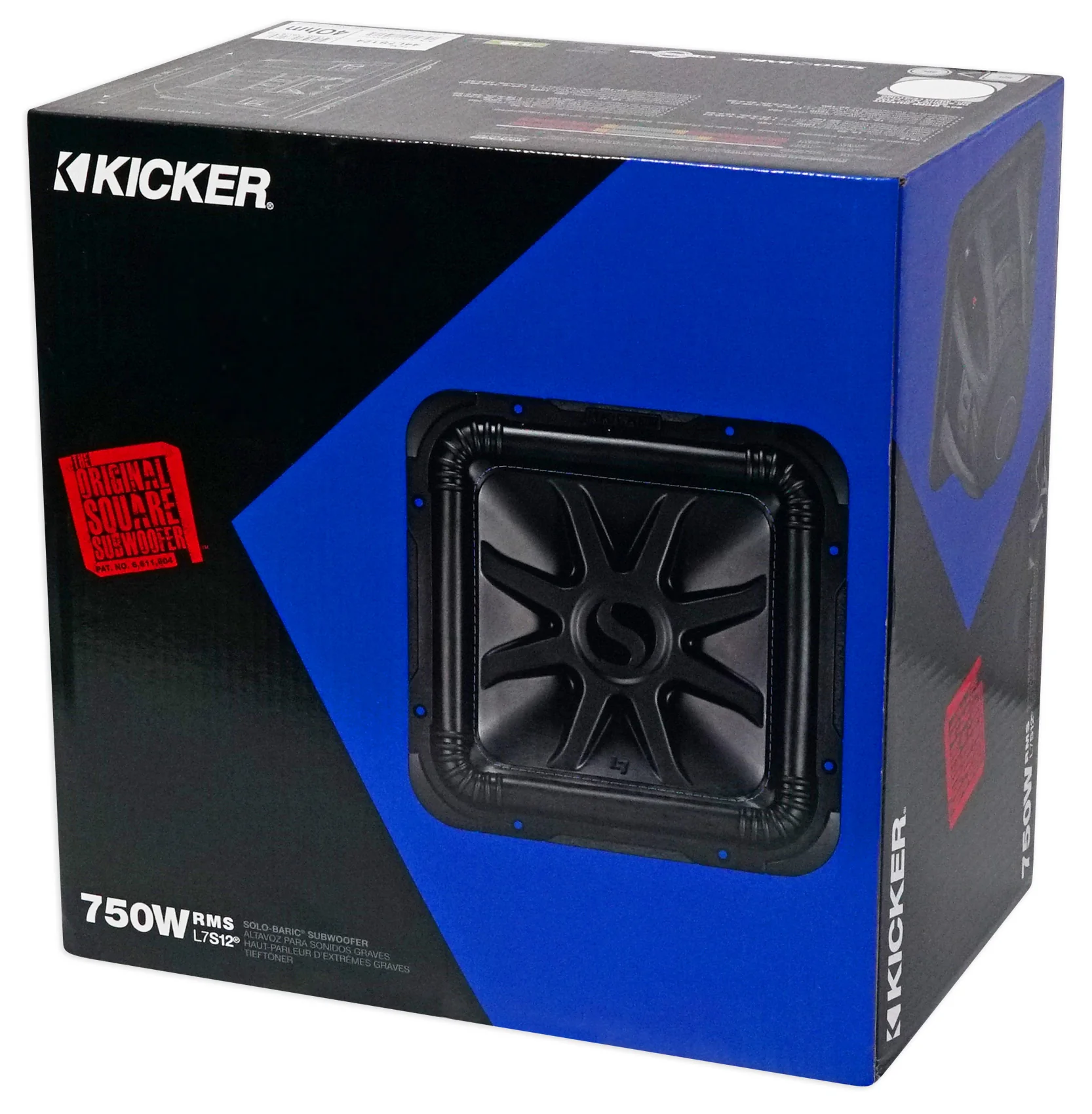 Kicker L7S124 12" Solobaric L7S Car Sub+Vented Enclosure+750W Amplifier+Amp Kit - Image 5