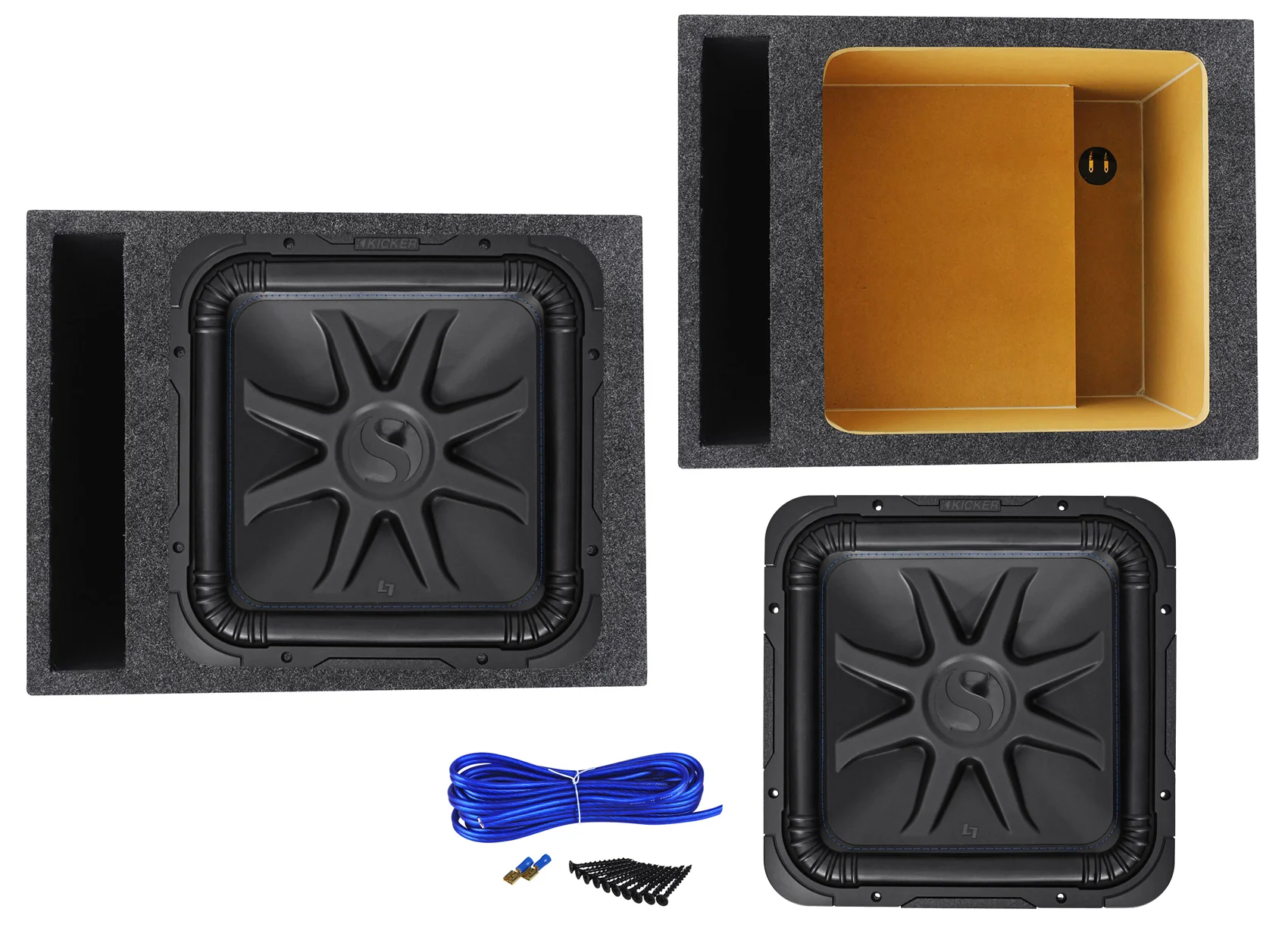Kicker 15" Solo Baric L7S L7S154 Solobaric Subwoofer + Vented Sub Box Enclosure