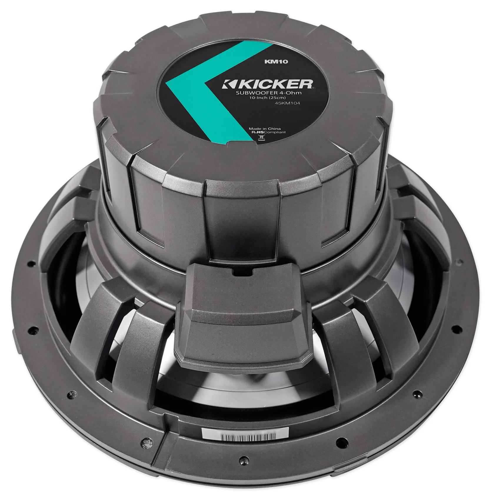 KICKER 45KM104 10" 350w Marine Boat Subwoofer+Amplifier+Charcoal Grille w/LED's - Image 5