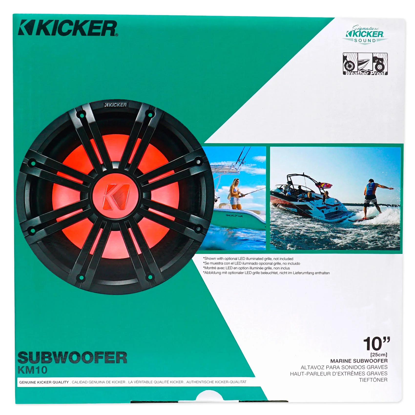 KICKER 45KM104 10" 350w Marine Subwoofer Boat Sub+6-Channel Amplifier+Amp Kit - Image 26