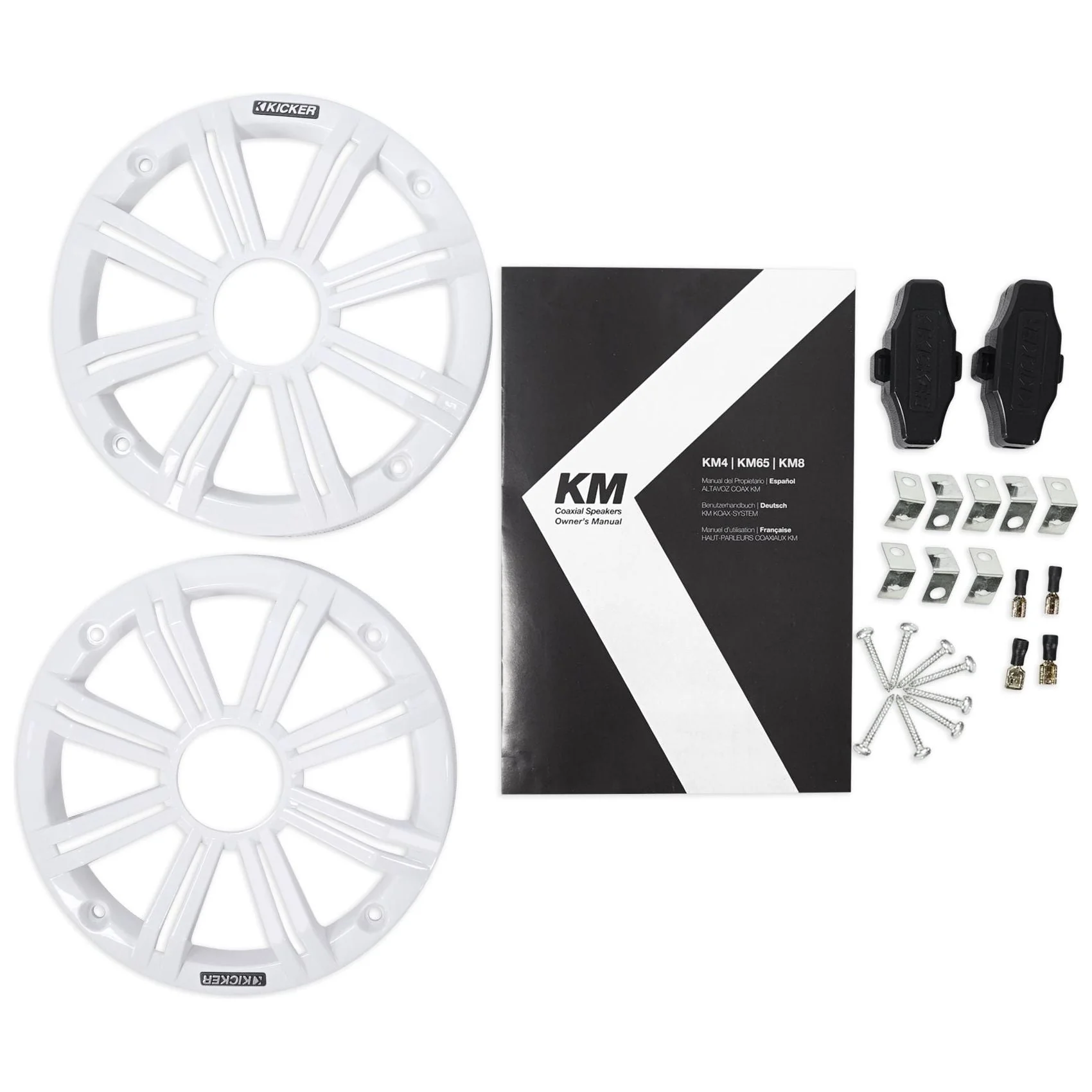 (2) KICKER 45KM654L 6.5" 390w Marine LED Speakers+2-Channel Amplifier+Amp Kit - Image 10