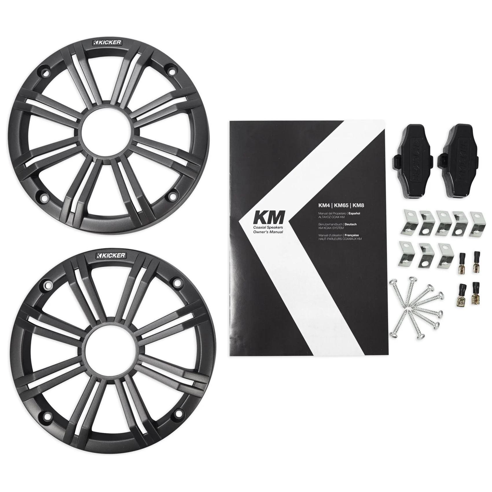 (2) KICKER 45KM654L 6.5" 390w Marine LED Speakers+2-Channel Amplifier+Amp Kit - Image 11