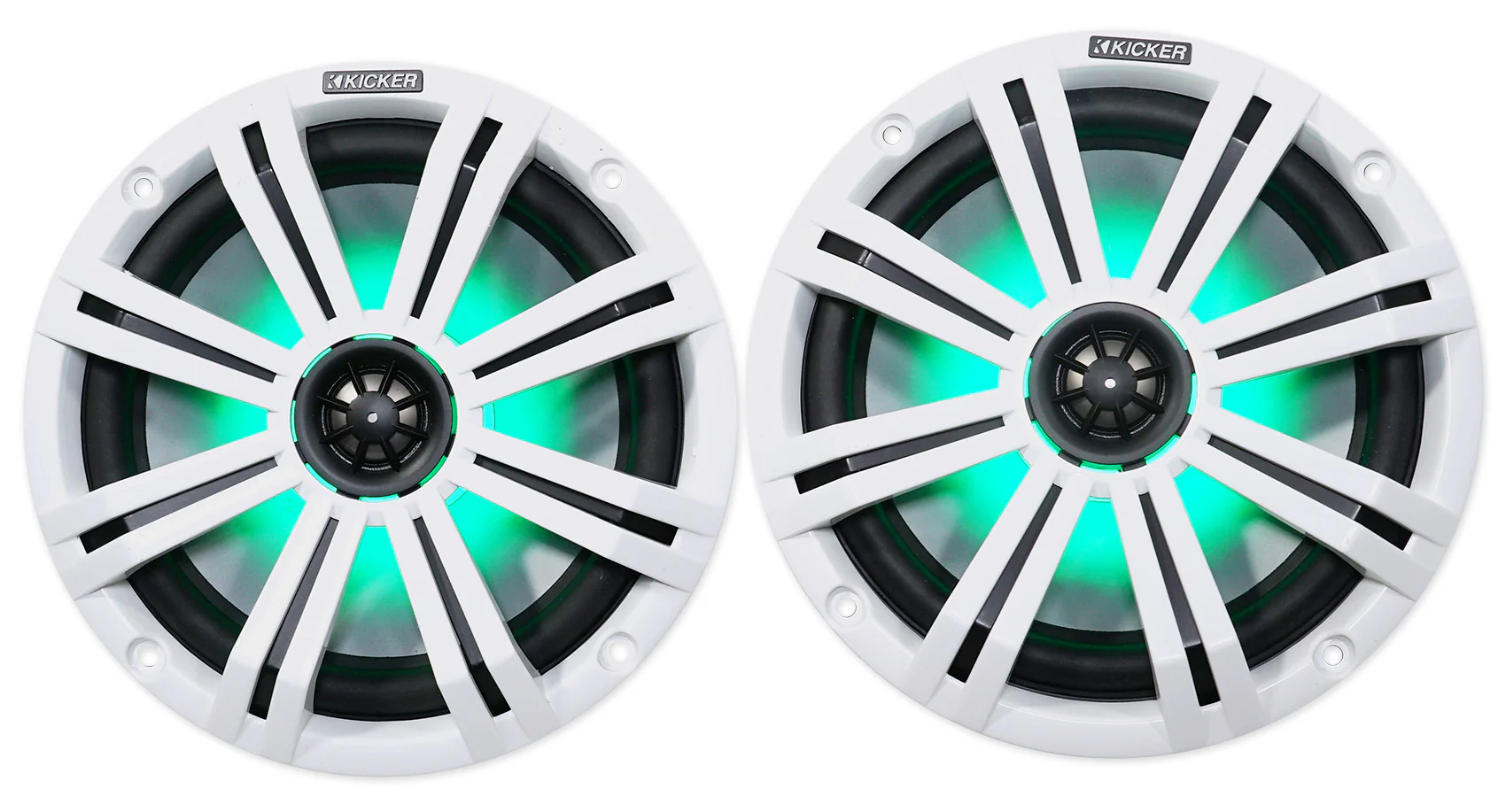 2) KICKER 45KM84L 8" 600 Watt Marine Boat Wakeboard Tower Speakers w/LED's KM8 - Image 8