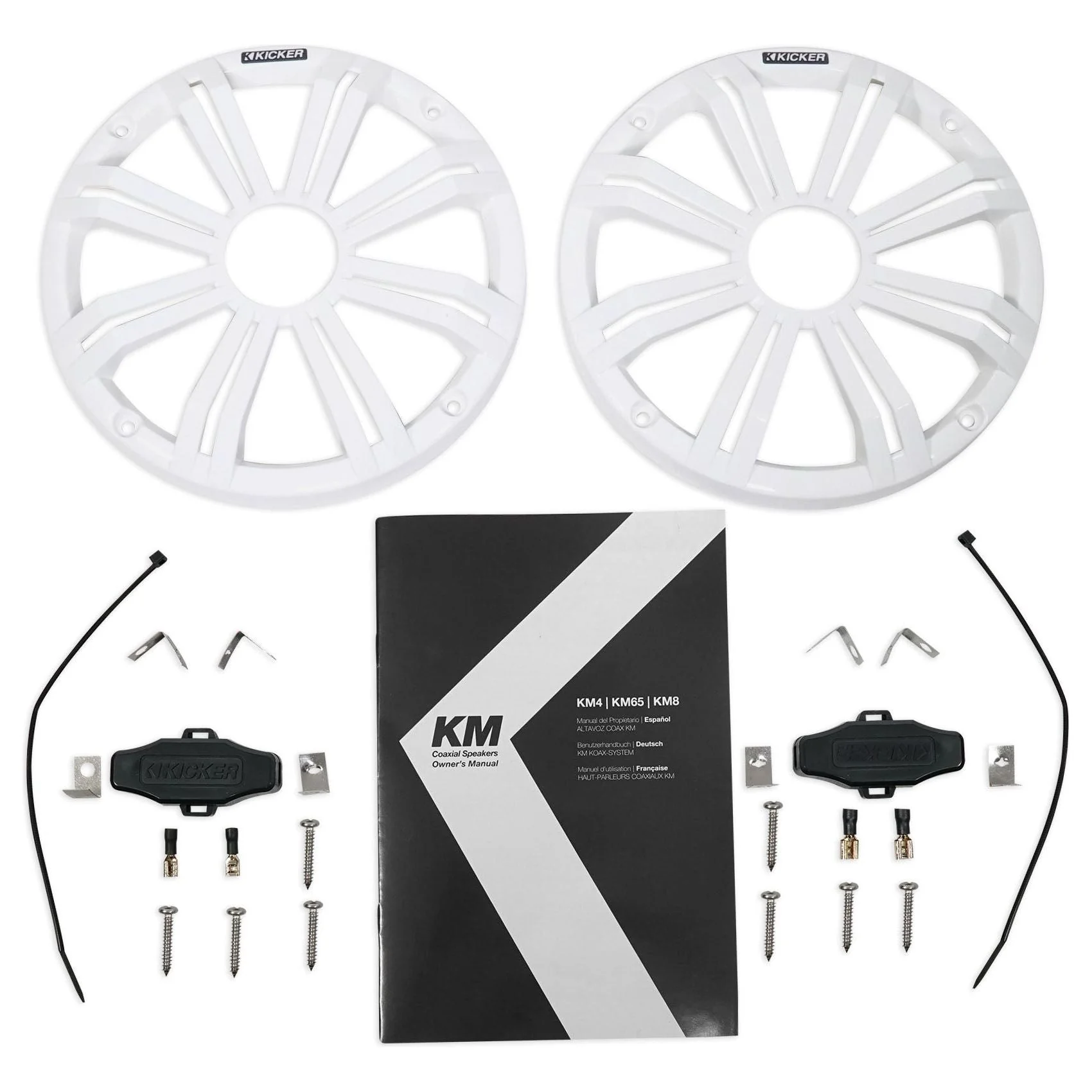 (2) KICKER 45KM84L 8" 600 Watt Marine Boat Wakeboard Tower Speakers w/LED's KM8 - Image 13