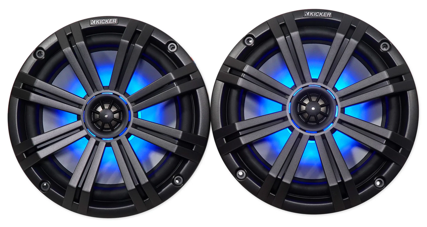 (2) KICKER 45KM84L 8" 600 Watt Marine Boat Wakeboard Tower Speakers w/LED's KM8 - Image 4