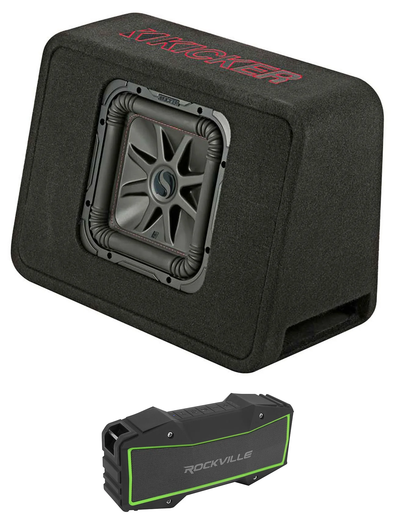 KICKER 45TL7R102 L7R 10" Subwoofer in Truck Box Sub Enclosure+Bluetooth Speaker