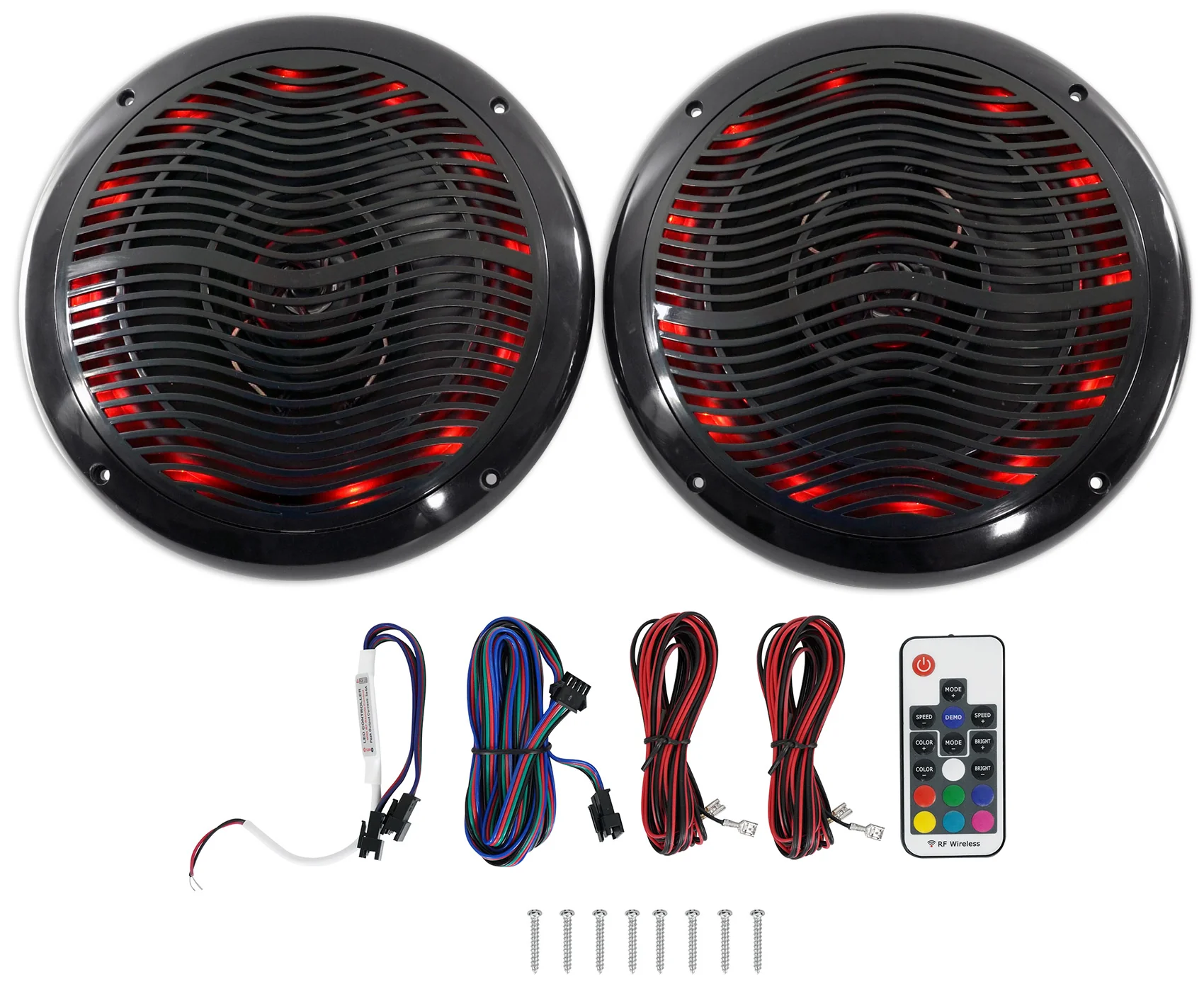 KICKER KMC2 Digital Media Receiver w/Bluetooth+Remote+2) 6.5" Black LED Speakers - Image 15