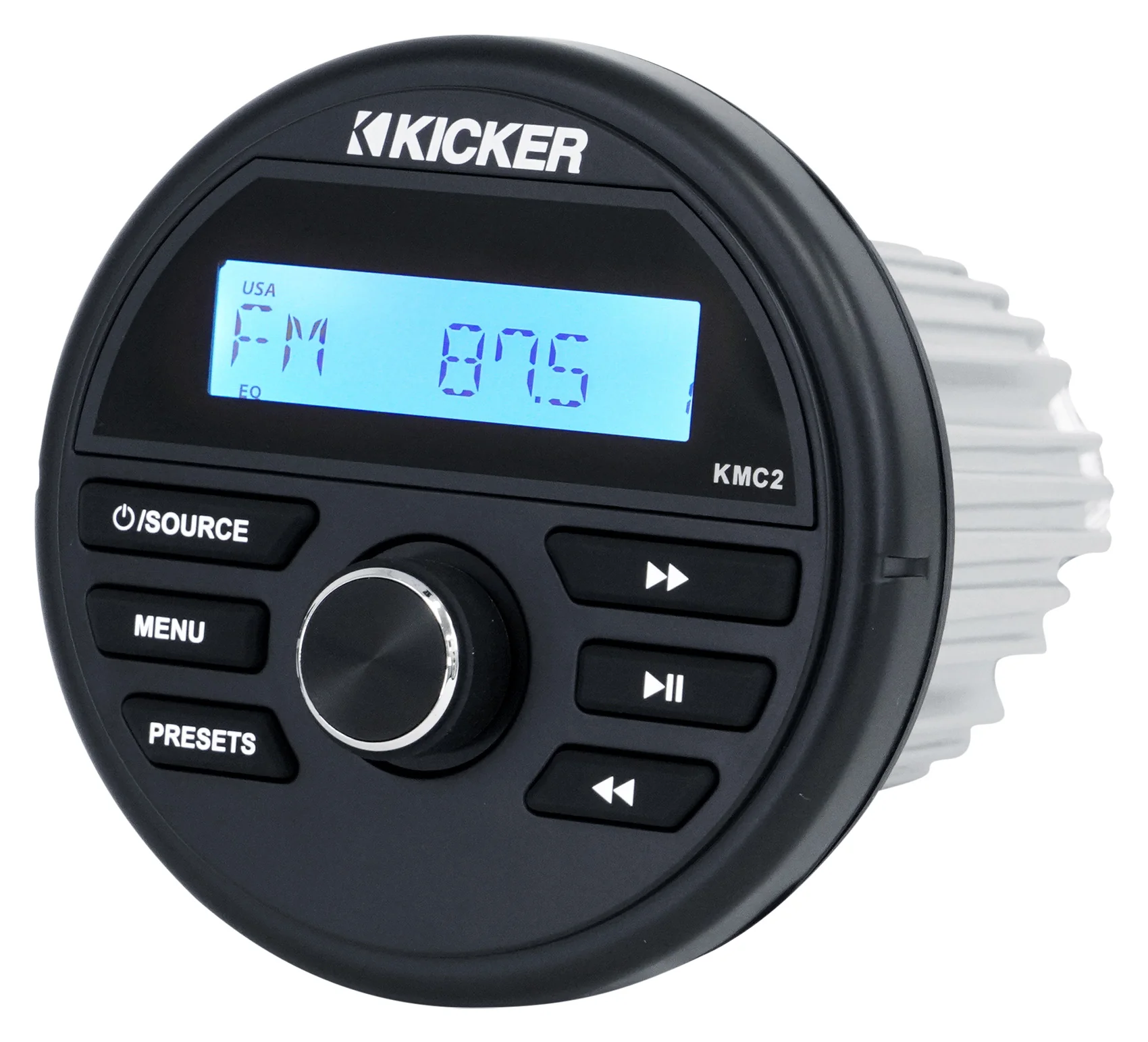 KICKER KMC2 Gauge Hole Digital Media Receiver w/Bluetooth+(2) 4" Black Speakers - Image 8