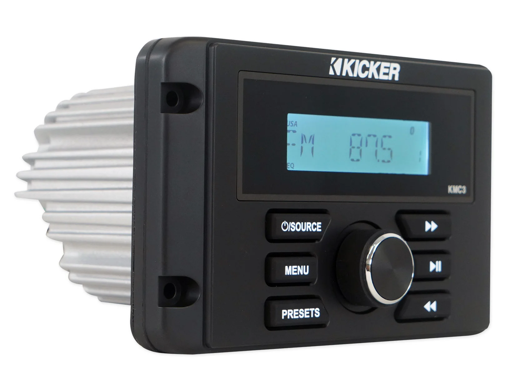 KICKER KMC3 Digital Media Receiver w/Bluetooth+Remote+2) 6.5" Black LED Speakers - Image 6