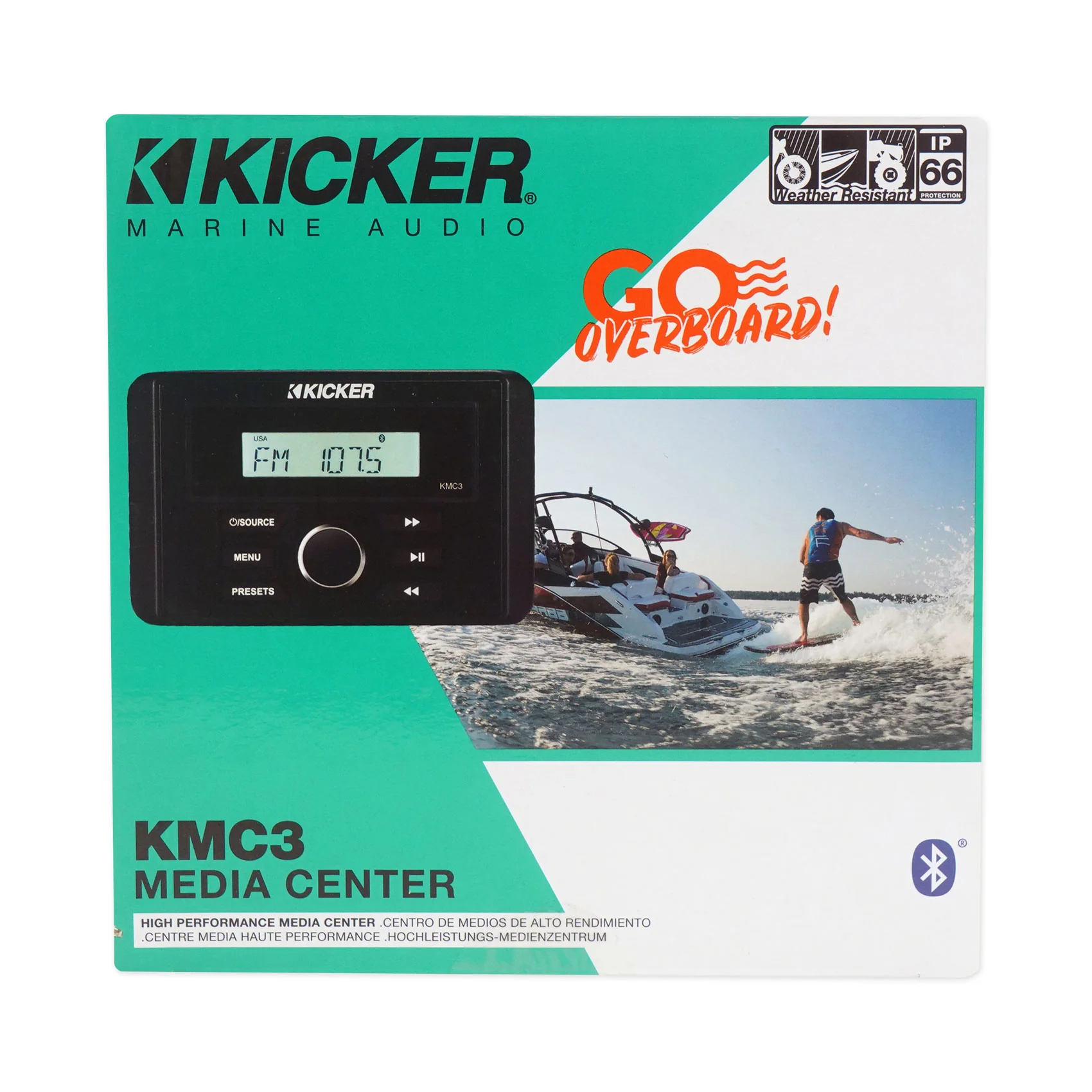 KICKER KMC3 Gauge Hole Digital Media Bluetooth Receiver+(2) 5.25" Black Speakers - Image 11