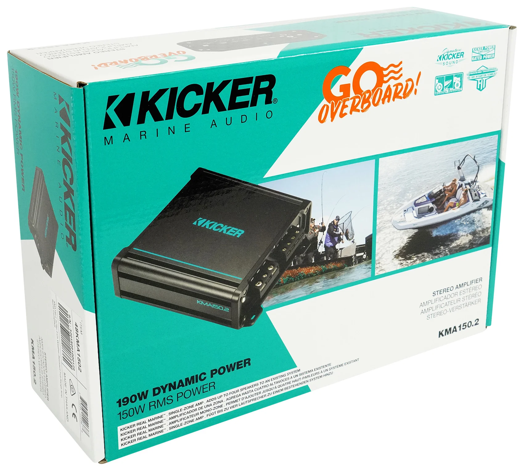 KICKER 48KMA1502 150 Watt 2-Channel Marine Boat Amplifier+Amp Kit KMA150.2 - Image 9