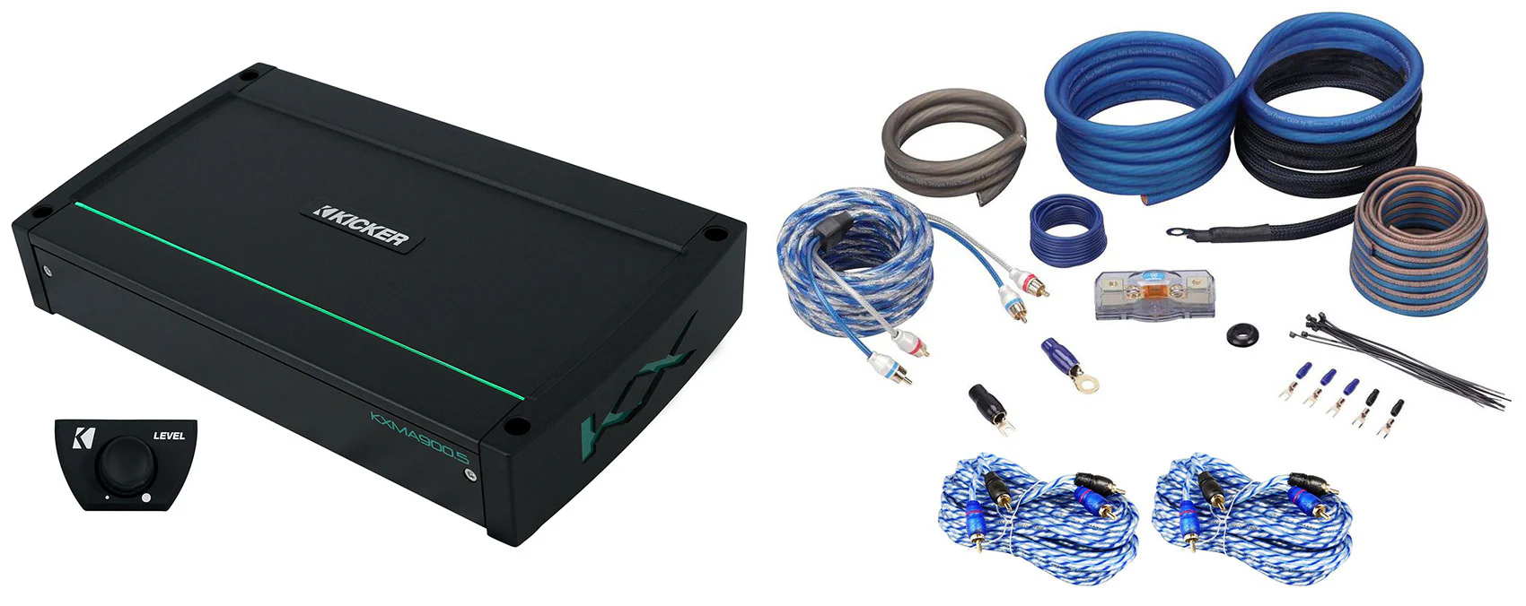 KICKER 48KXMA9005 900 Watt 5-Channel Class D Marine Boat Amplifier + Amp Kit