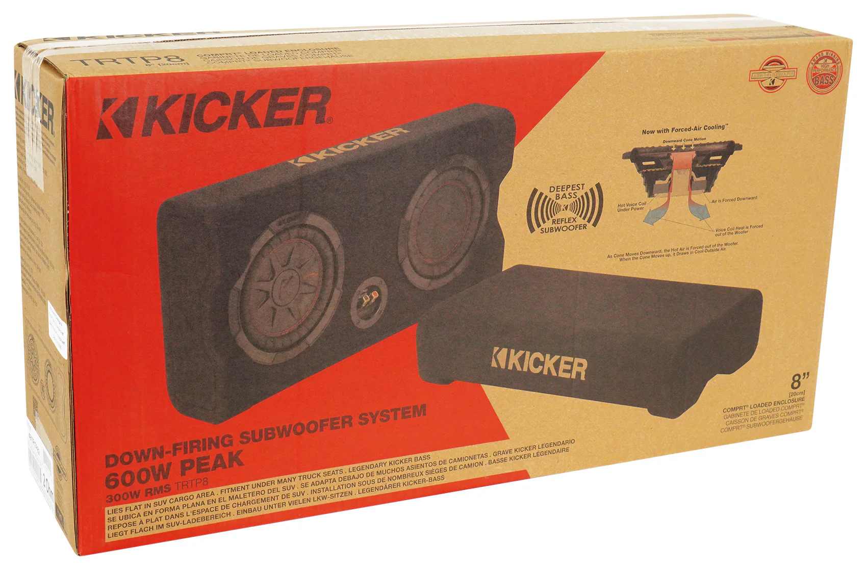 Kicker 48TRTP82 TRTP 8" Down Firing Subwoofer in Sub Enclosure+Amplifier+Amp Kit - Image 17
