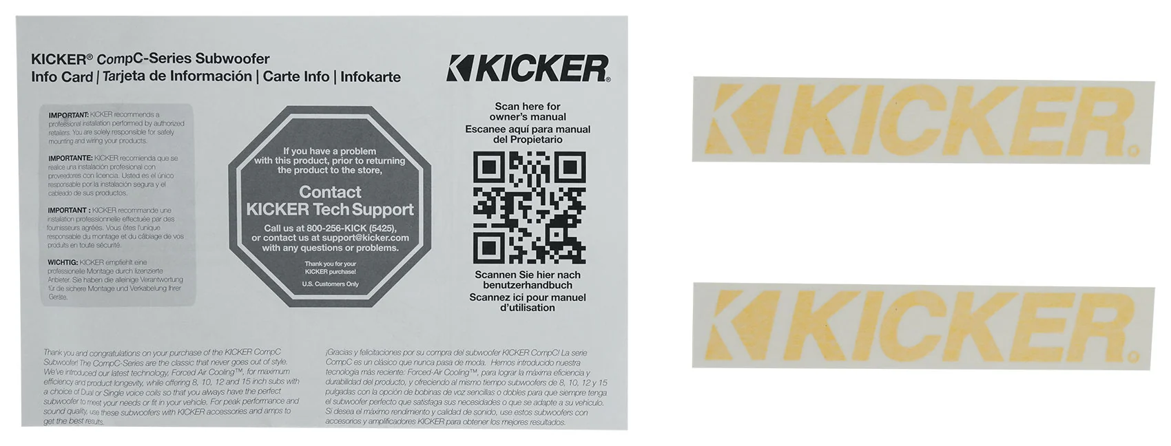 Kicker 50CWCS104 CompC 10" SVC Subwoofer+Sealed Box+Mono Amplifier+Wires CWCS104 - Image 11