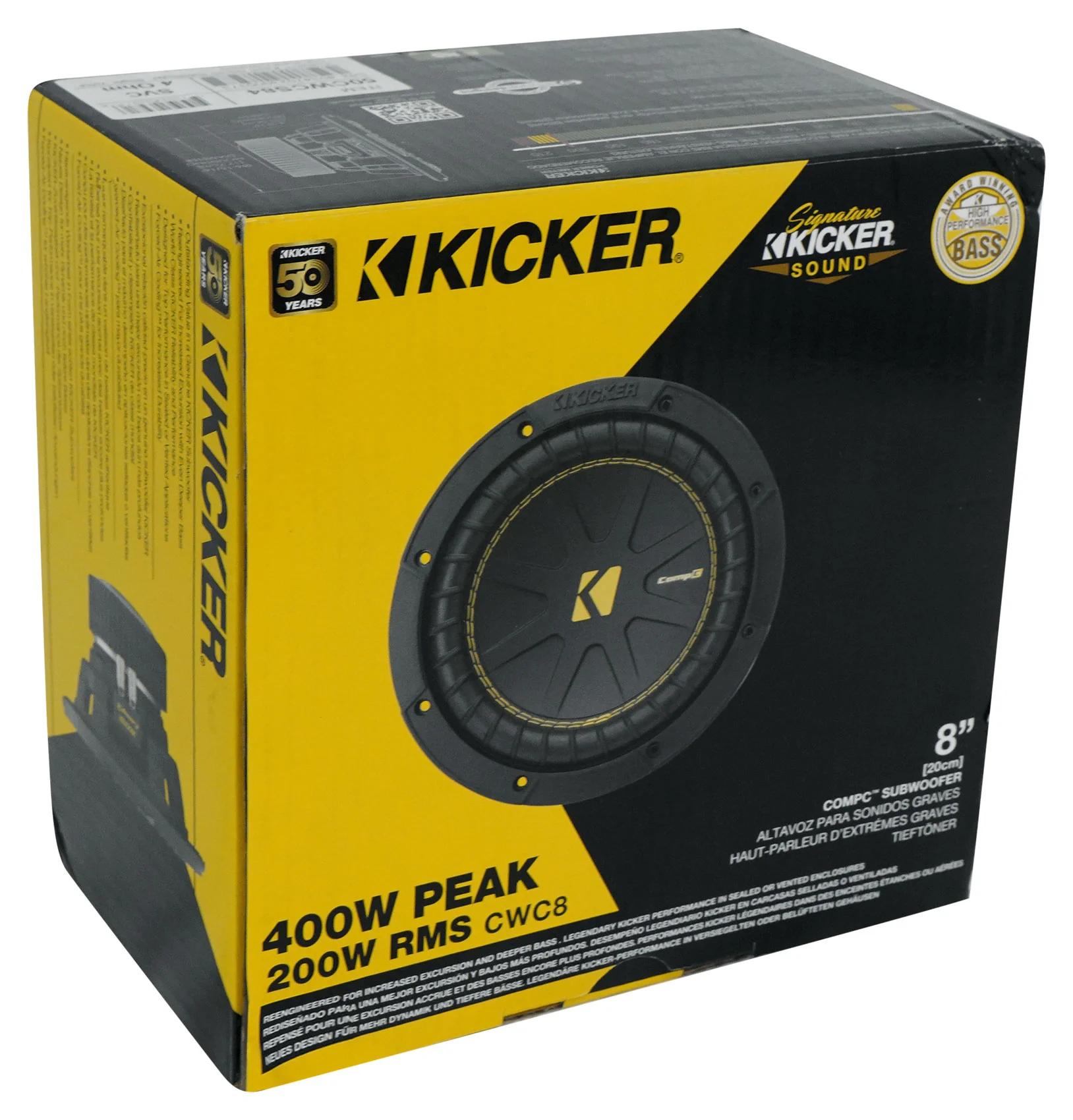 Kicker 50CWCS84 CompC 8" SVC 4 ohm Car Subwoofer+Mono Amplifier+Amp Kit CWCS84 - Image 11