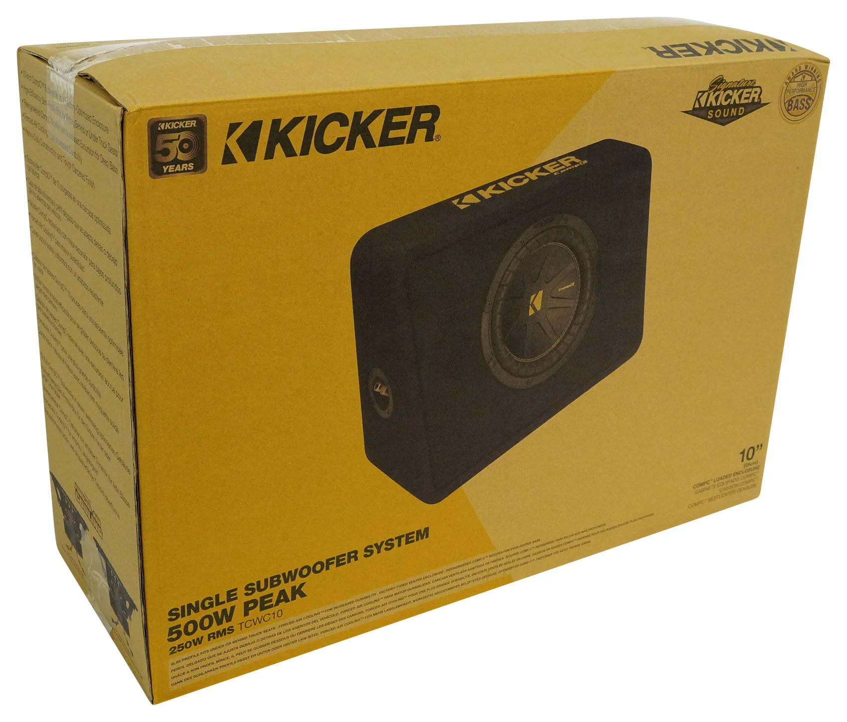 Kicker 50TCWC102 10" Subwoofer+Slim Shallow Sub Box+Amplifier+Amp Kit TCWC102 - Image 11