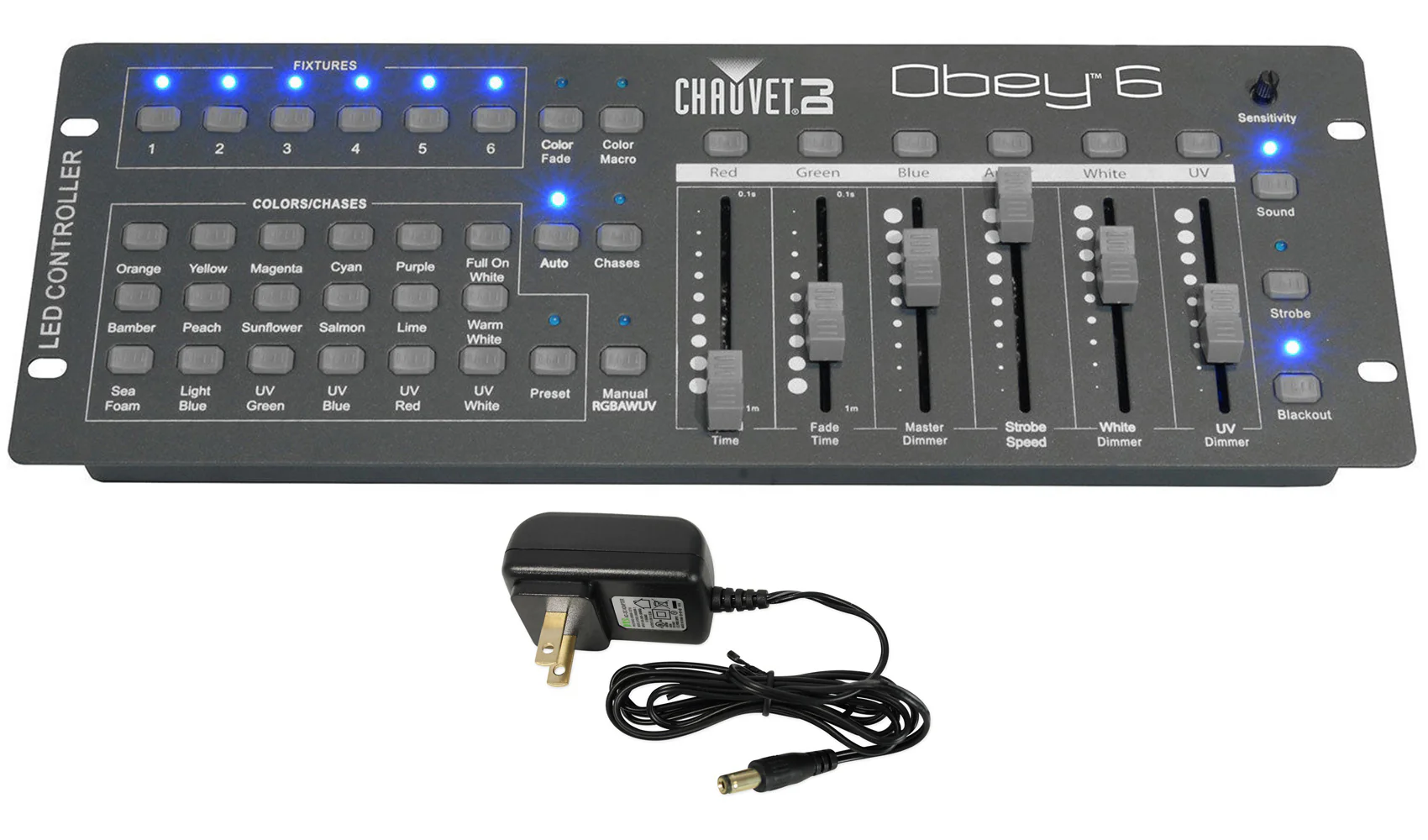 6 Rockville RockPAR50 LED RGB DMX PAR Can Wash Lights+Controller+Cables and Bags - Image 8