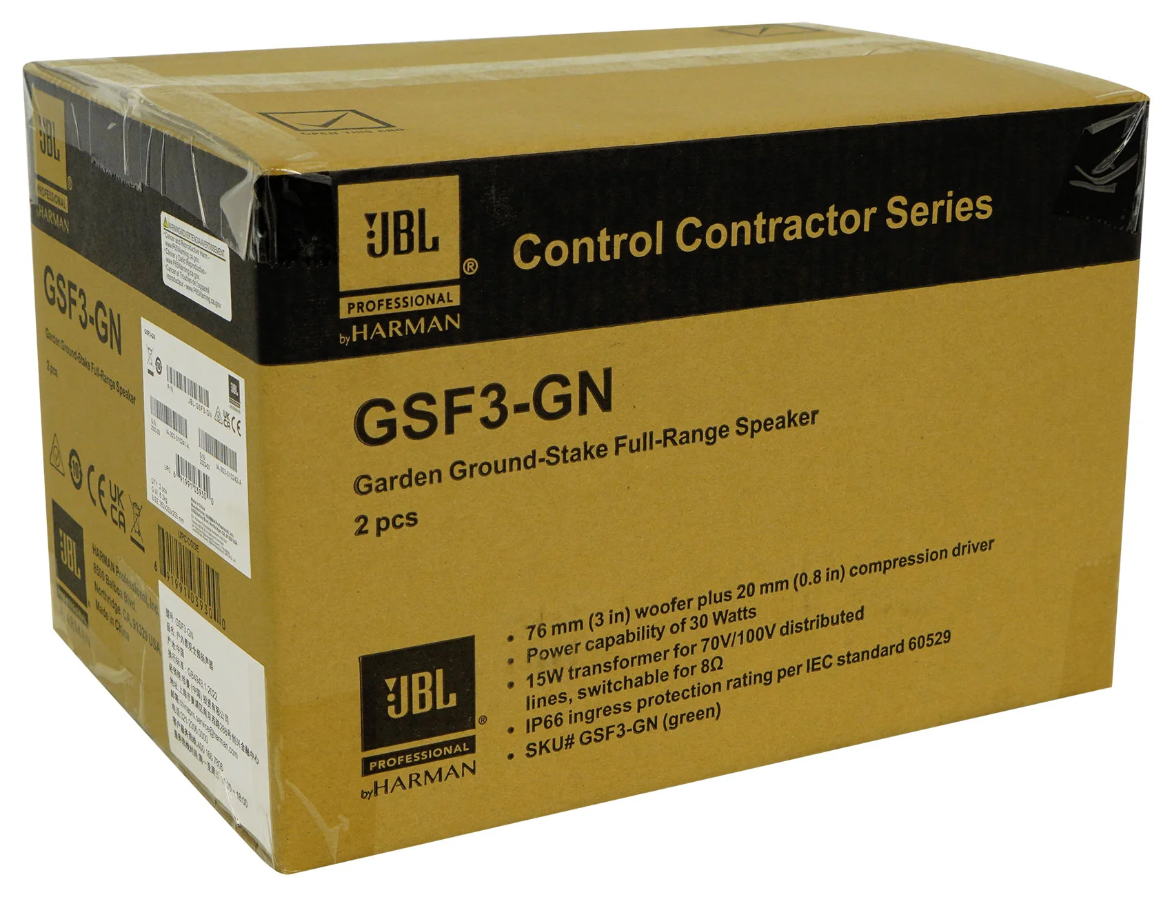 (12) JBL-GSF3-GN 3" Landscape Ground Stake 70v Commercial Speakers+8" Sub+Amp - Image 4